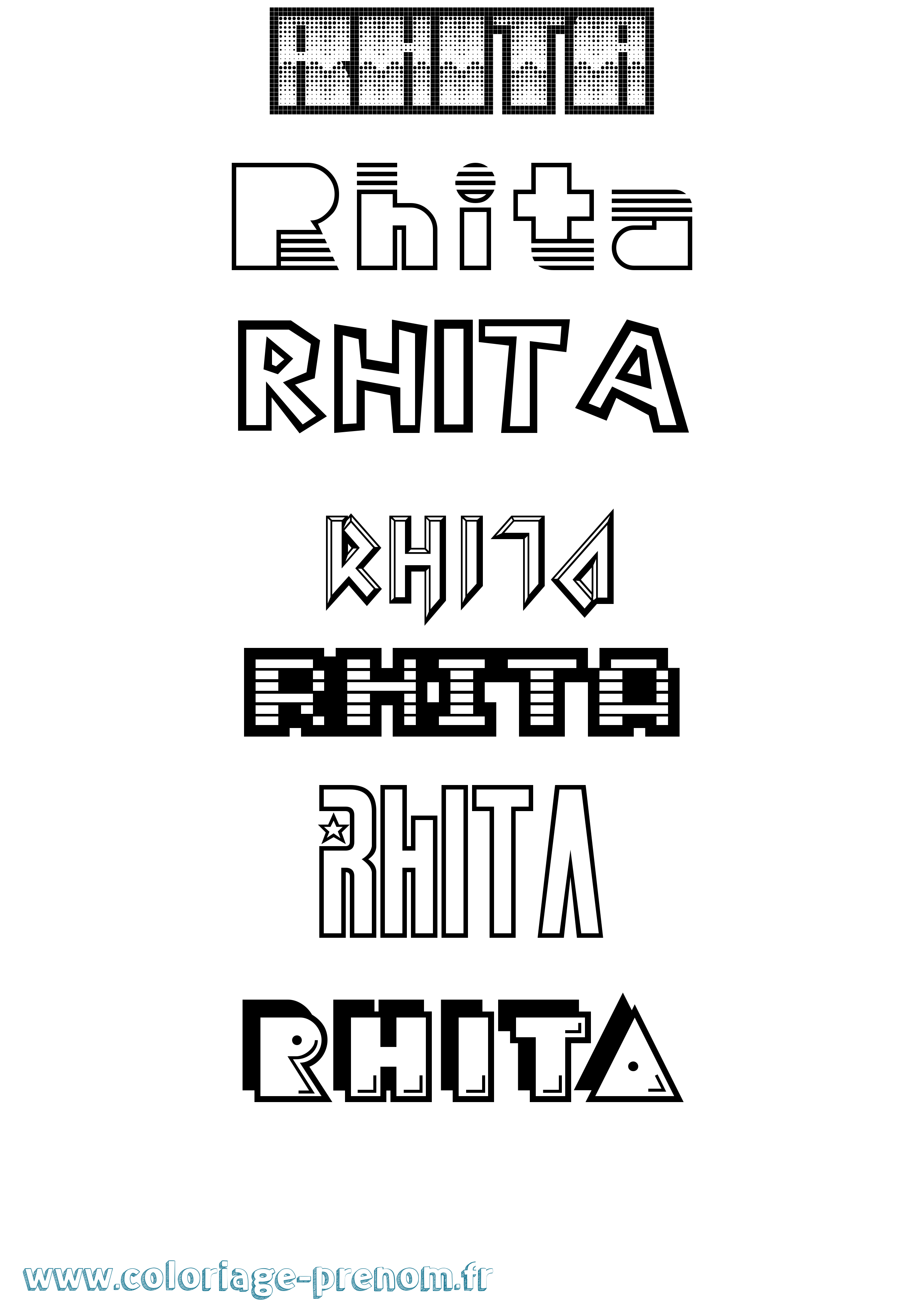 Coloriage Rhita Jeux Vidéos Coloriage prénom Rhita Jeux Vidéos
