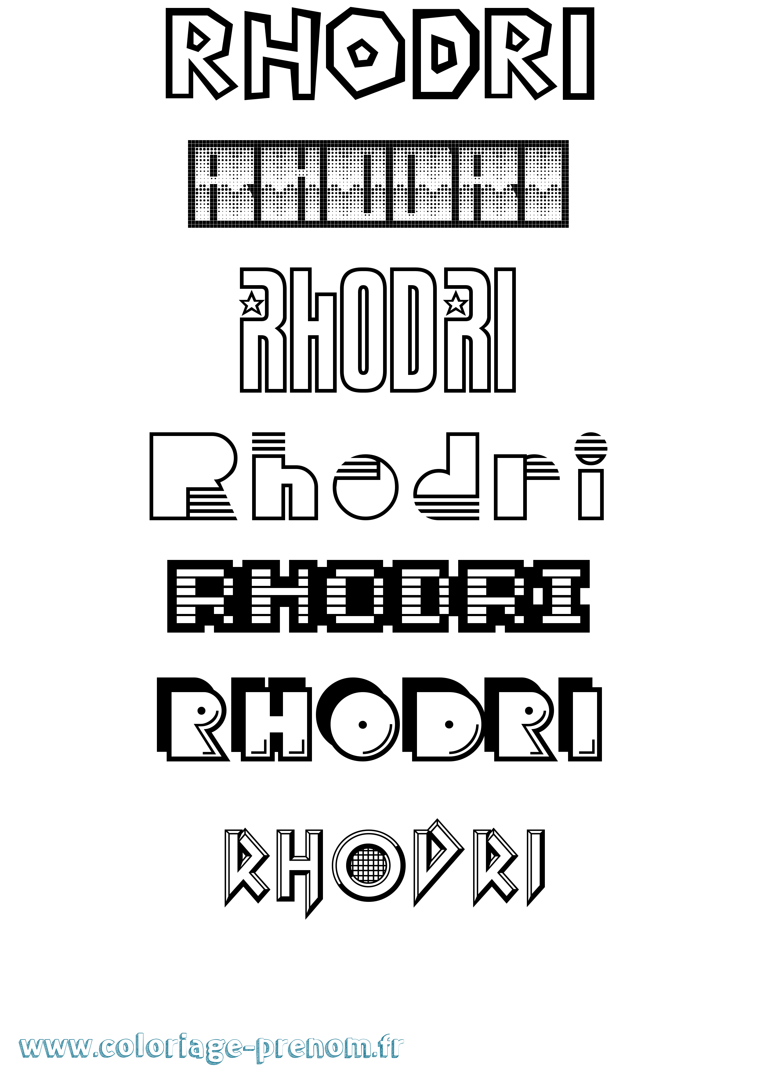 Coloriage Rhodri Jeux Vidéos Coloriage prénom Rhodri Jeux Vidéos