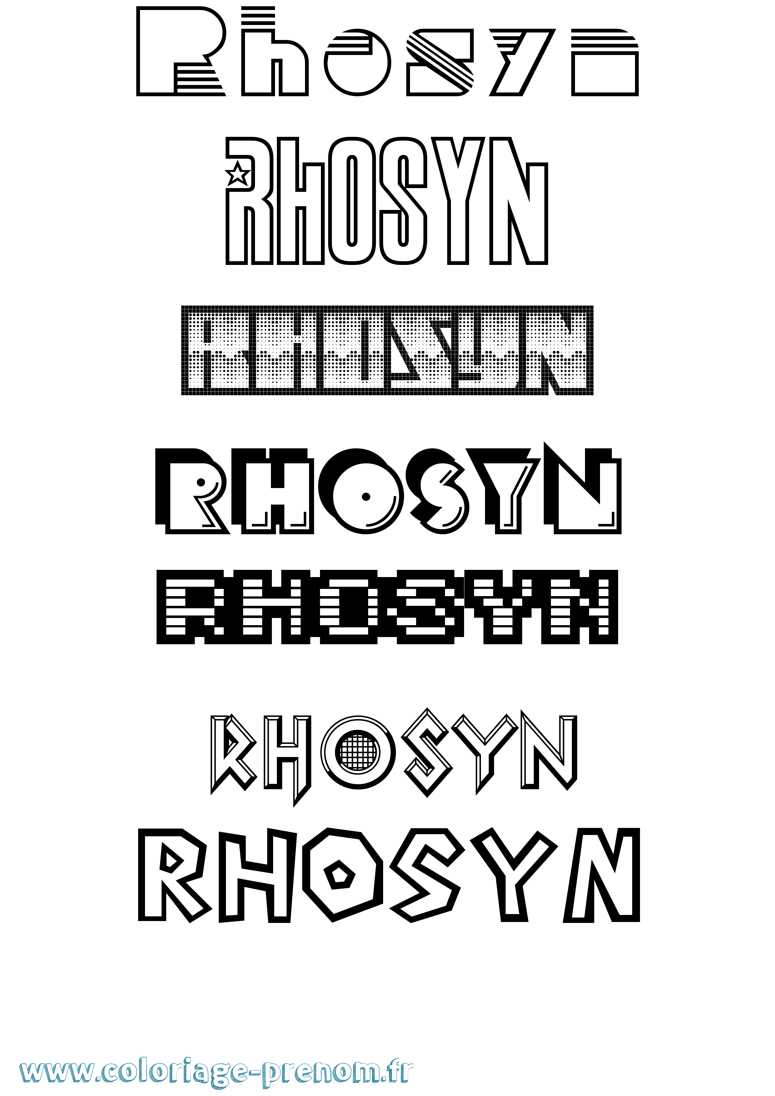 Coloriage Rhosyn Jeux Vidéos Coloriage prénom Rhosyn Jeux Vidéos
