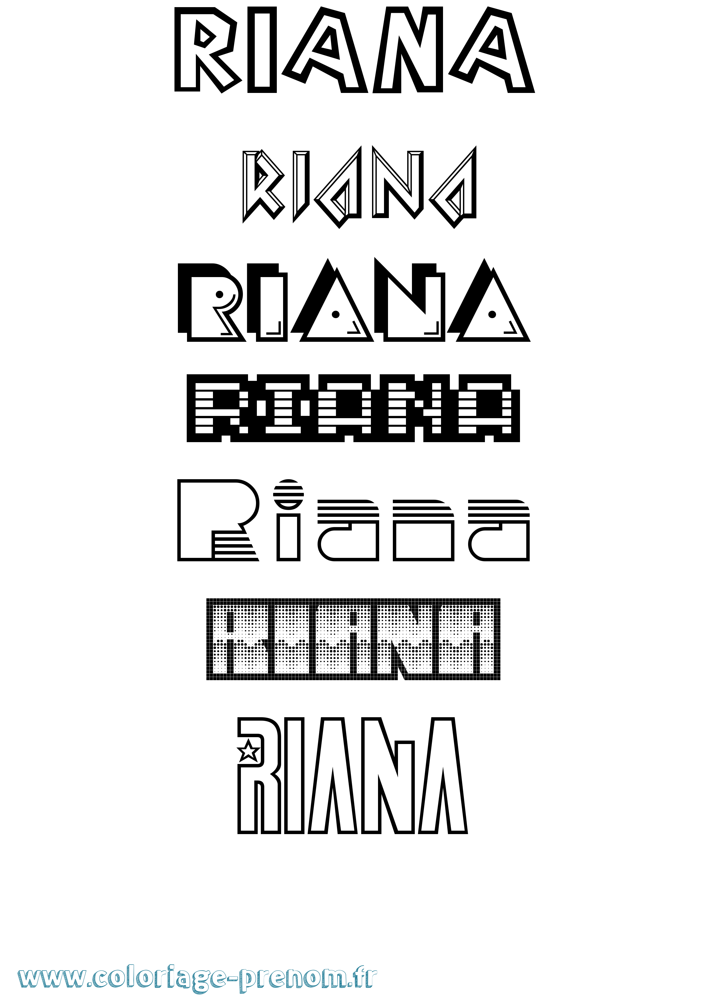 Coloriage Riana Jeux Vidéos Coloriage prénom Riana Jeux Vidéos