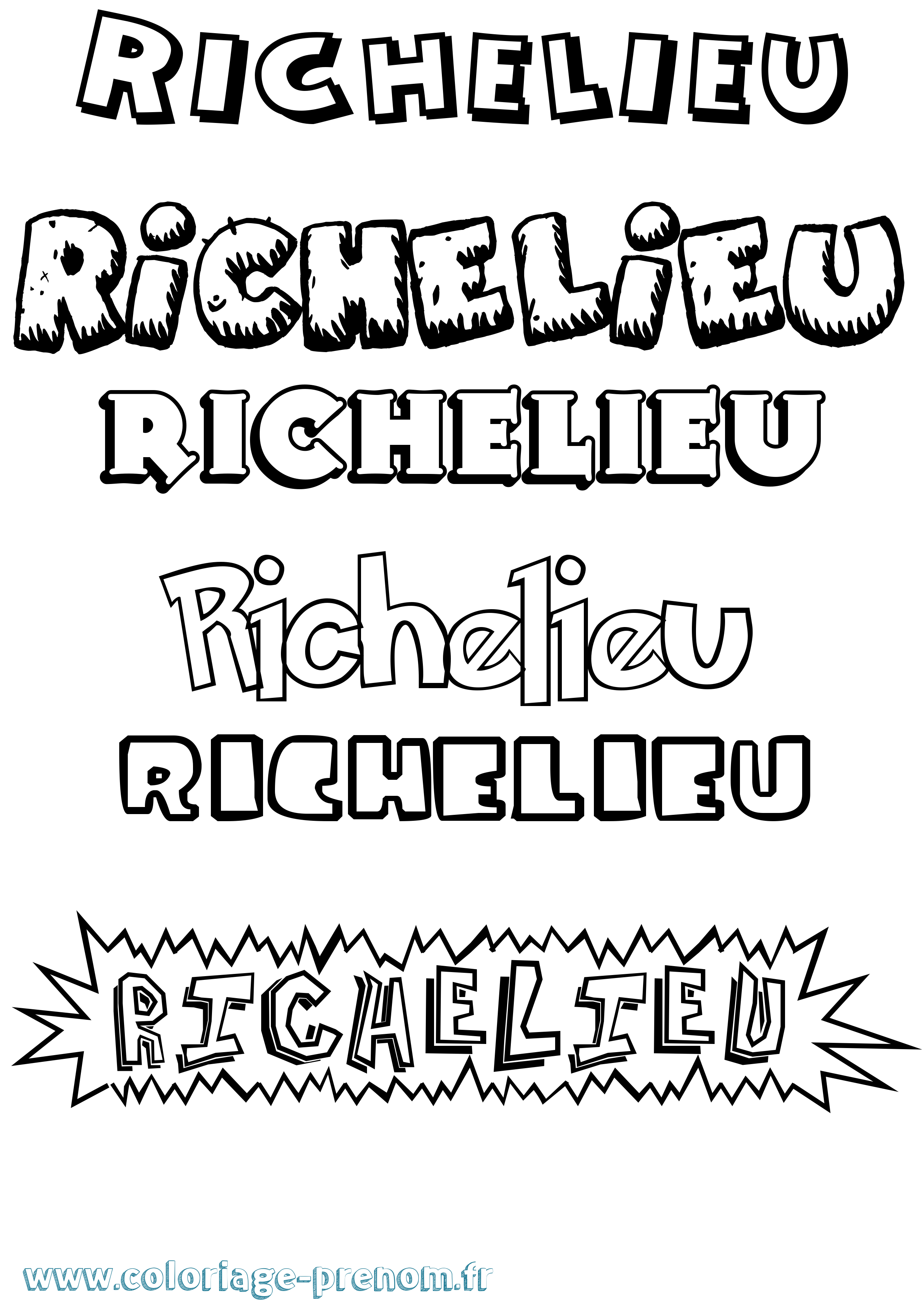 Coloriage Richelieu Dessin Animé Coloriage prénom Richelieu Dessin Animé