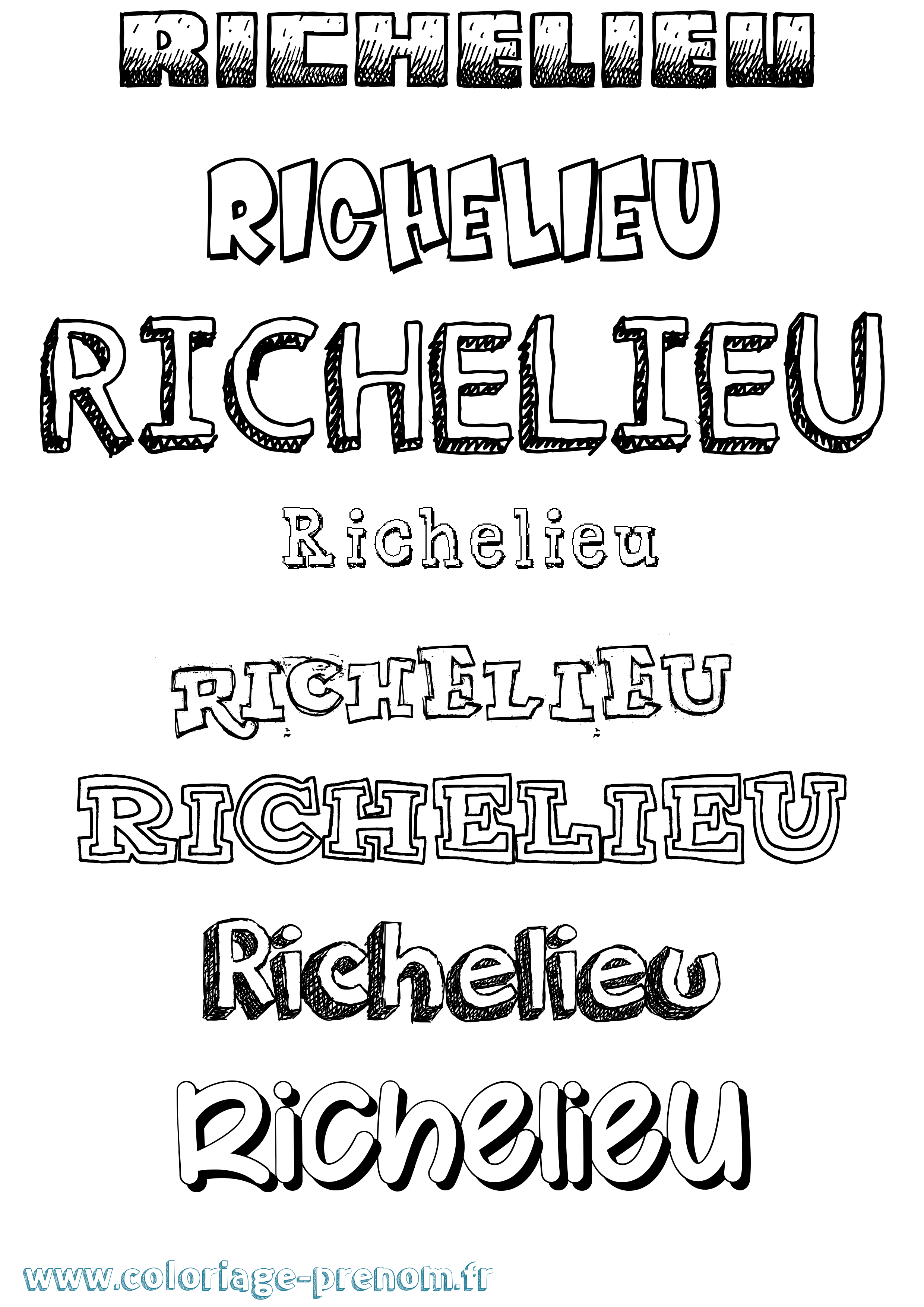 Coloriage Richelieu Dessiné Coloriage prénom Richelieu Dessiné