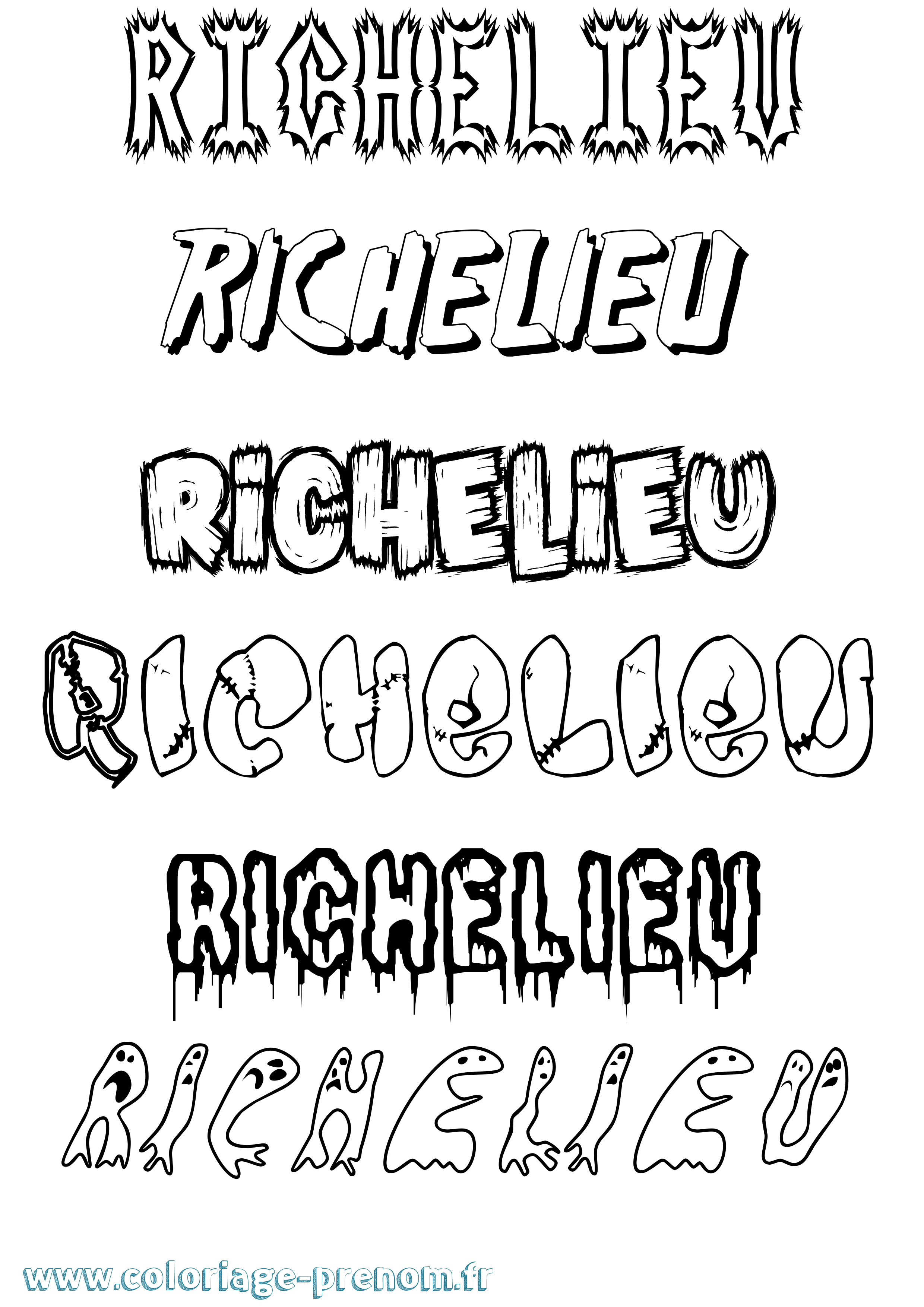 Coloriage Richelieu Frisson Coloriage prénom Richelieu Frisson
