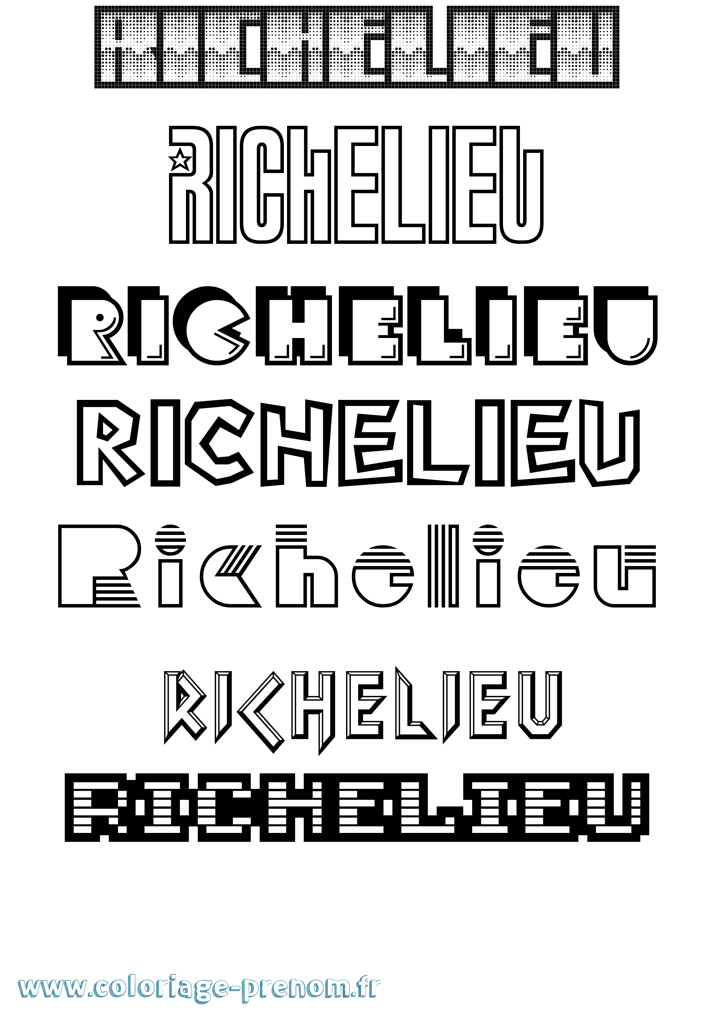 Coloriage Richelieu Jeux Vidéos Coloriage prénom Richelieu Jeux Vidéos