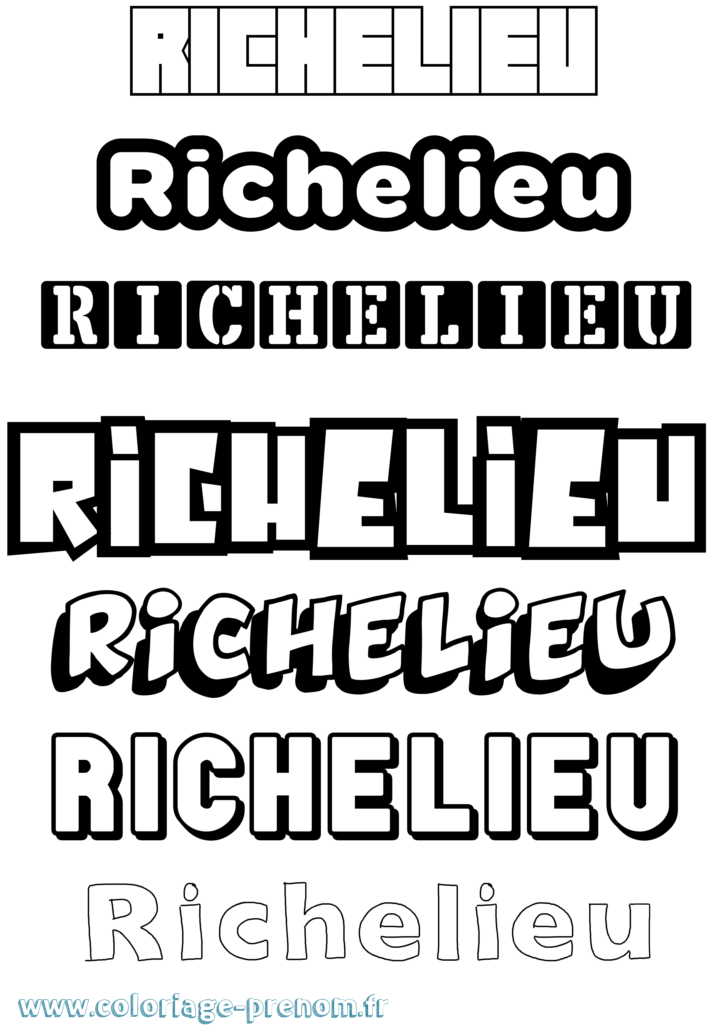 Coloriage Richelieu Simple Coloriage prénom Richelieu Simple