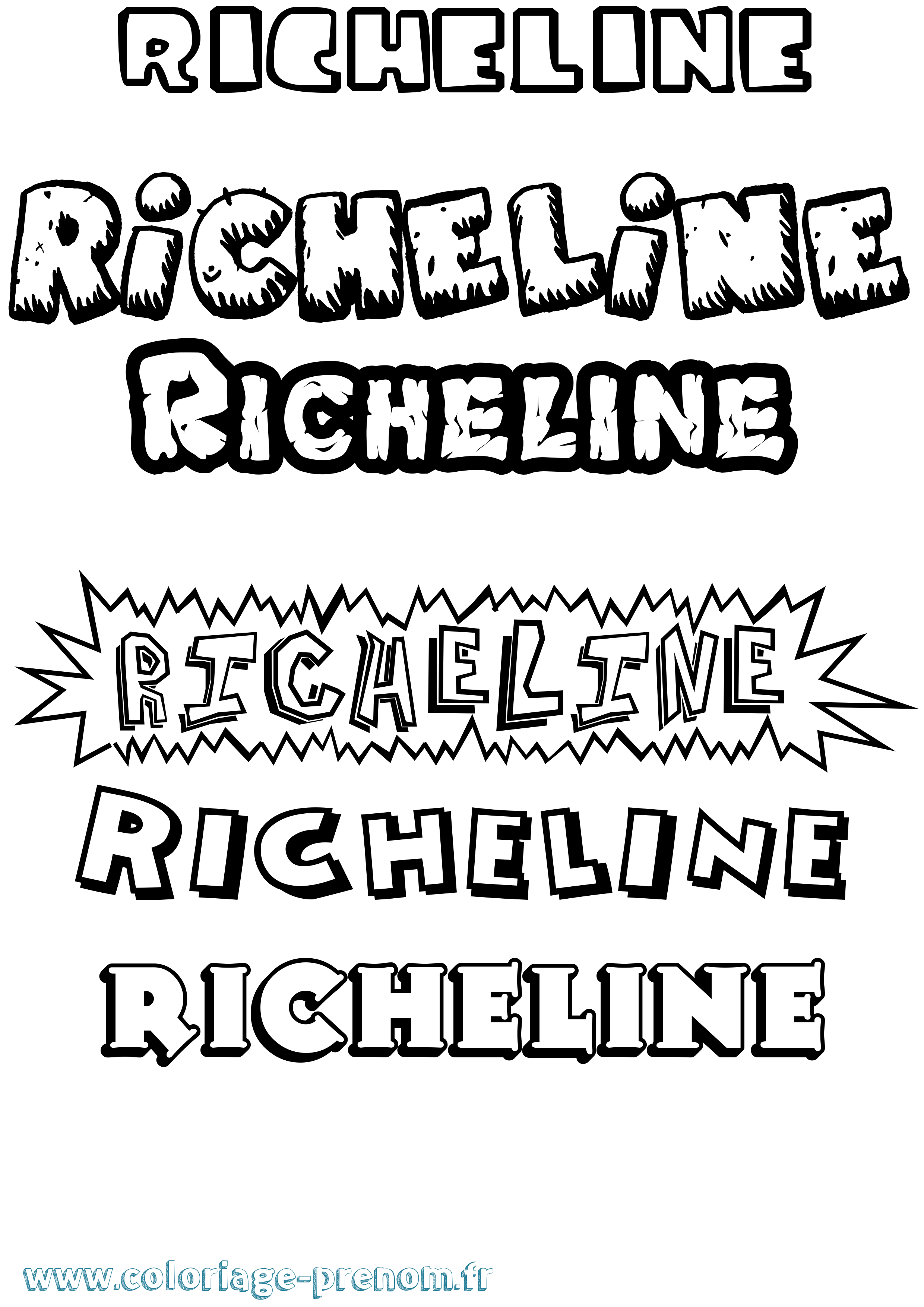 Coloriage Richeline Dessin Animé Coloriage prénom Richeline Dessin Animé