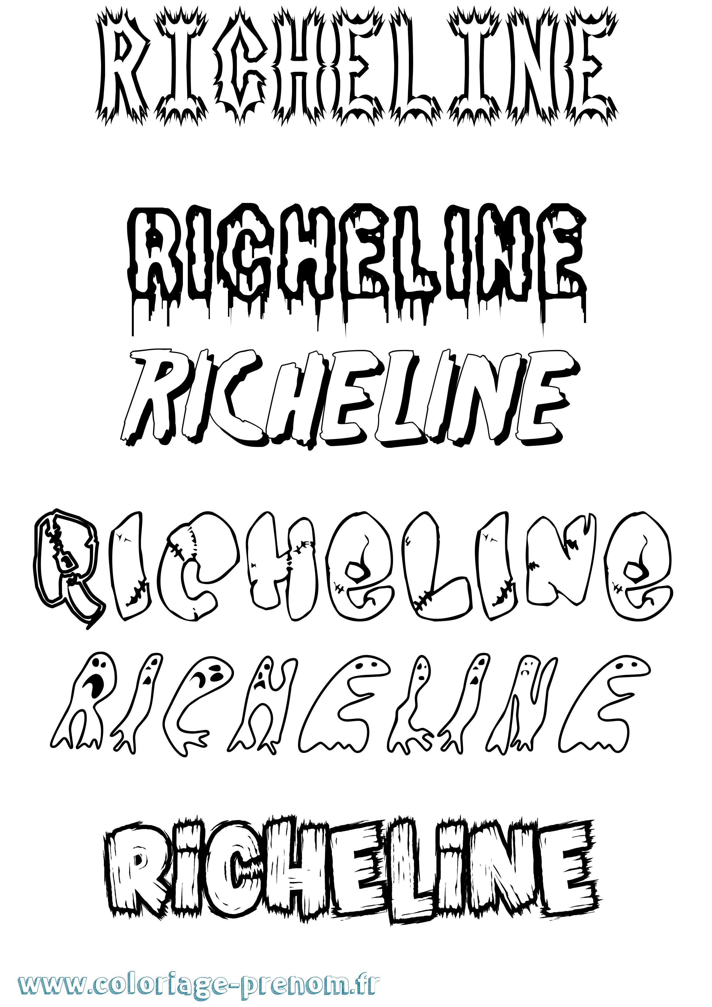 Coloriage Richeline Frisson Coloriage prénom Richeline Frisson