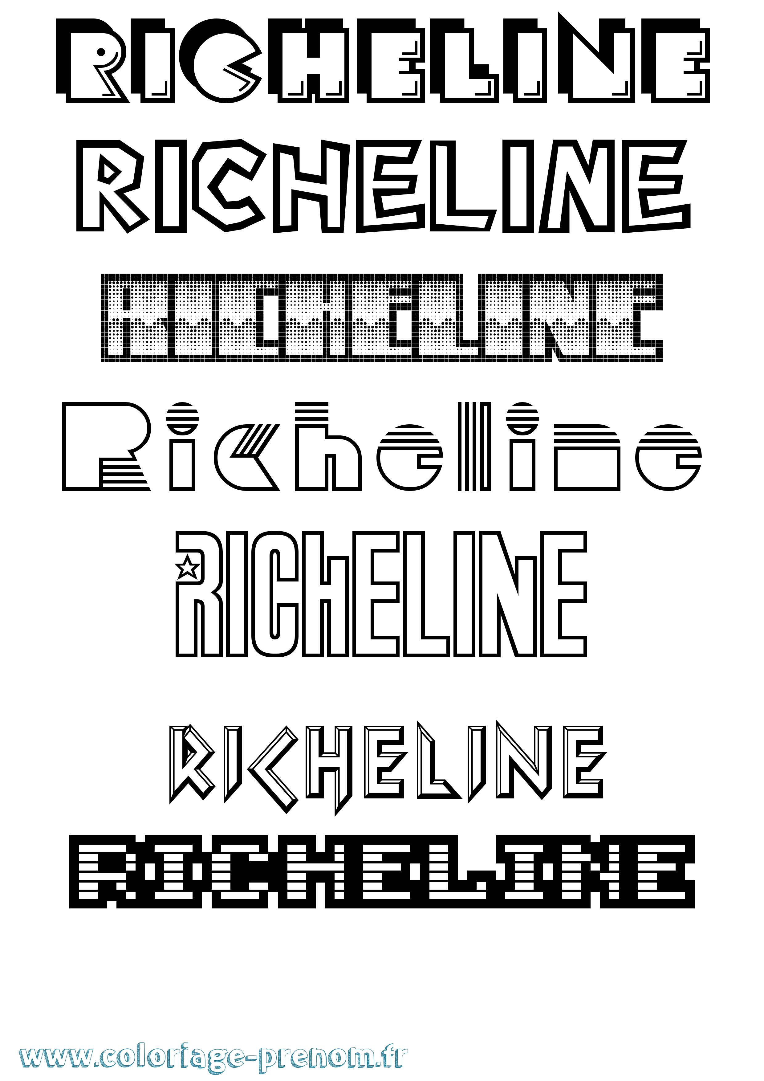 Coloriage Richeline Jeux Vidéos Coloriage prénom Richeline Jeux Vidéos