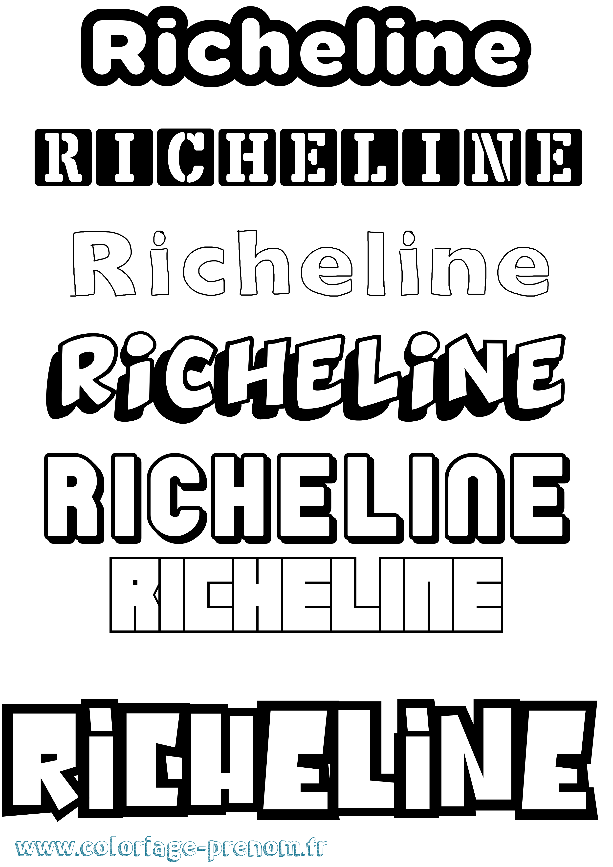 Coloriage Richeline Simple Coloriage prénom Richeline Simple