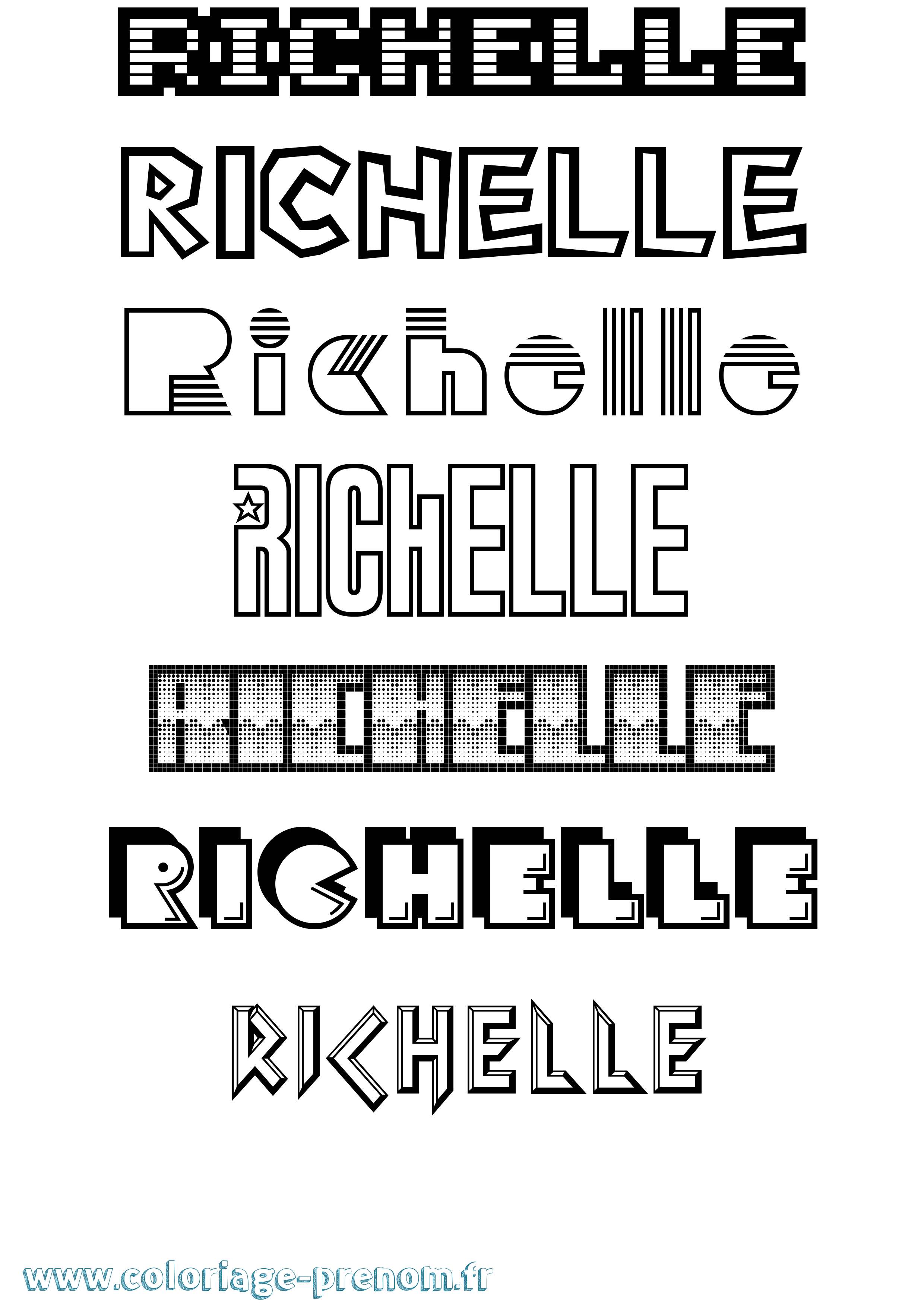 Coloriage Richelle Jeux Vidéos Coloriage prénom Richelle Jeux Vidéos