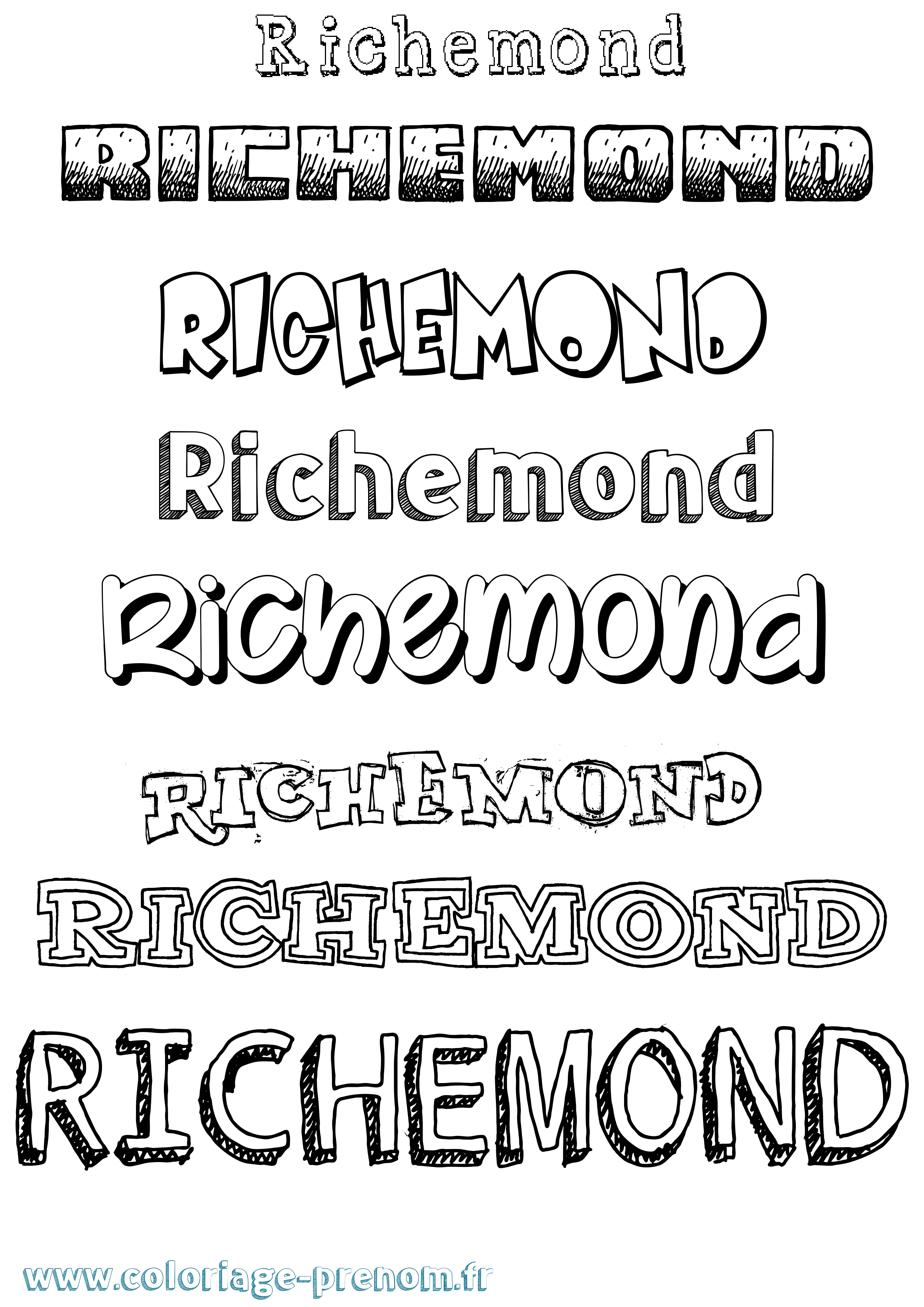 Coloriage Richemond Dessiné Coloriage prénom Richemond Dessiné