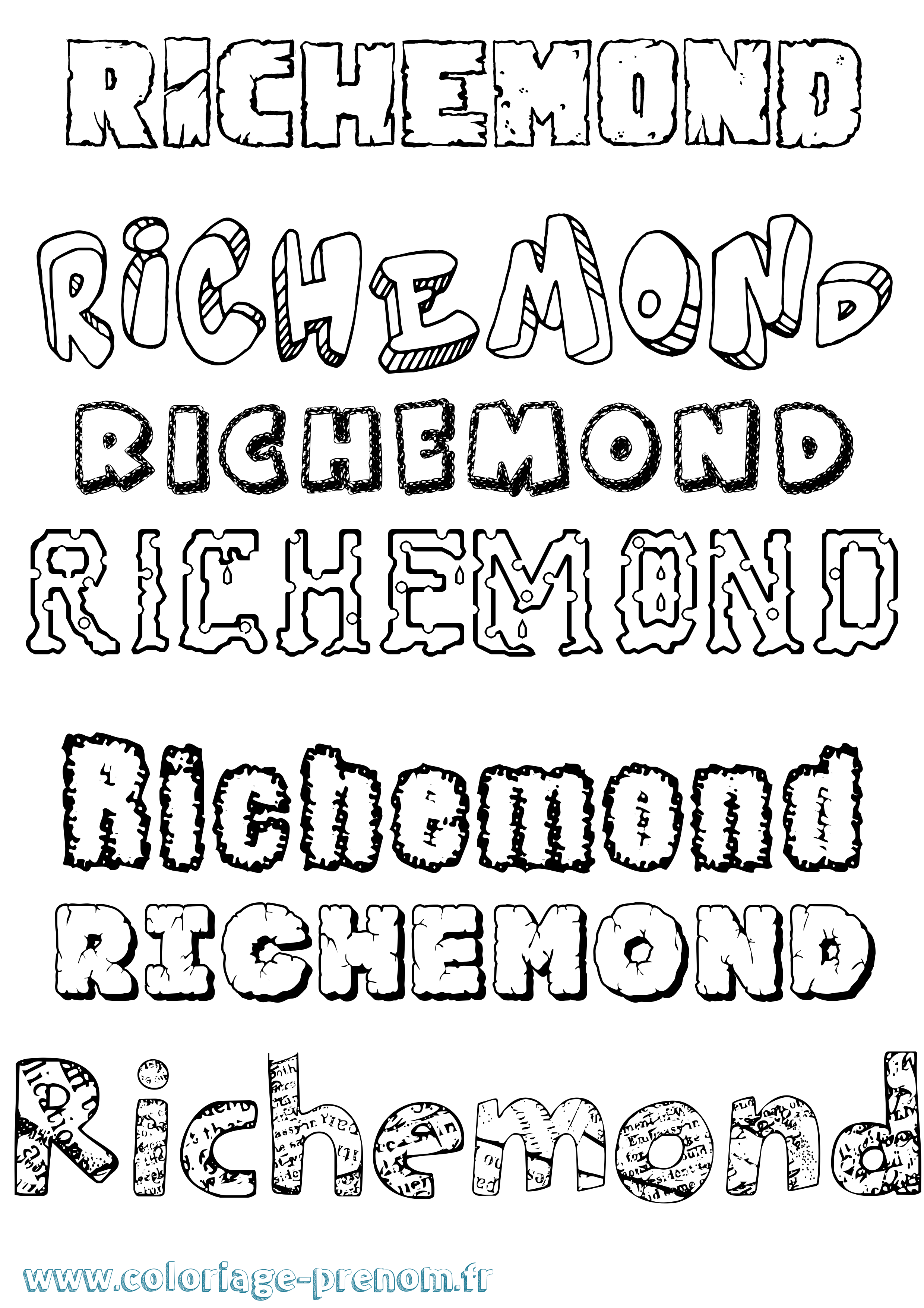 Coloriage Richemond Destructuré Coloriage prénom Richemond Destructuré