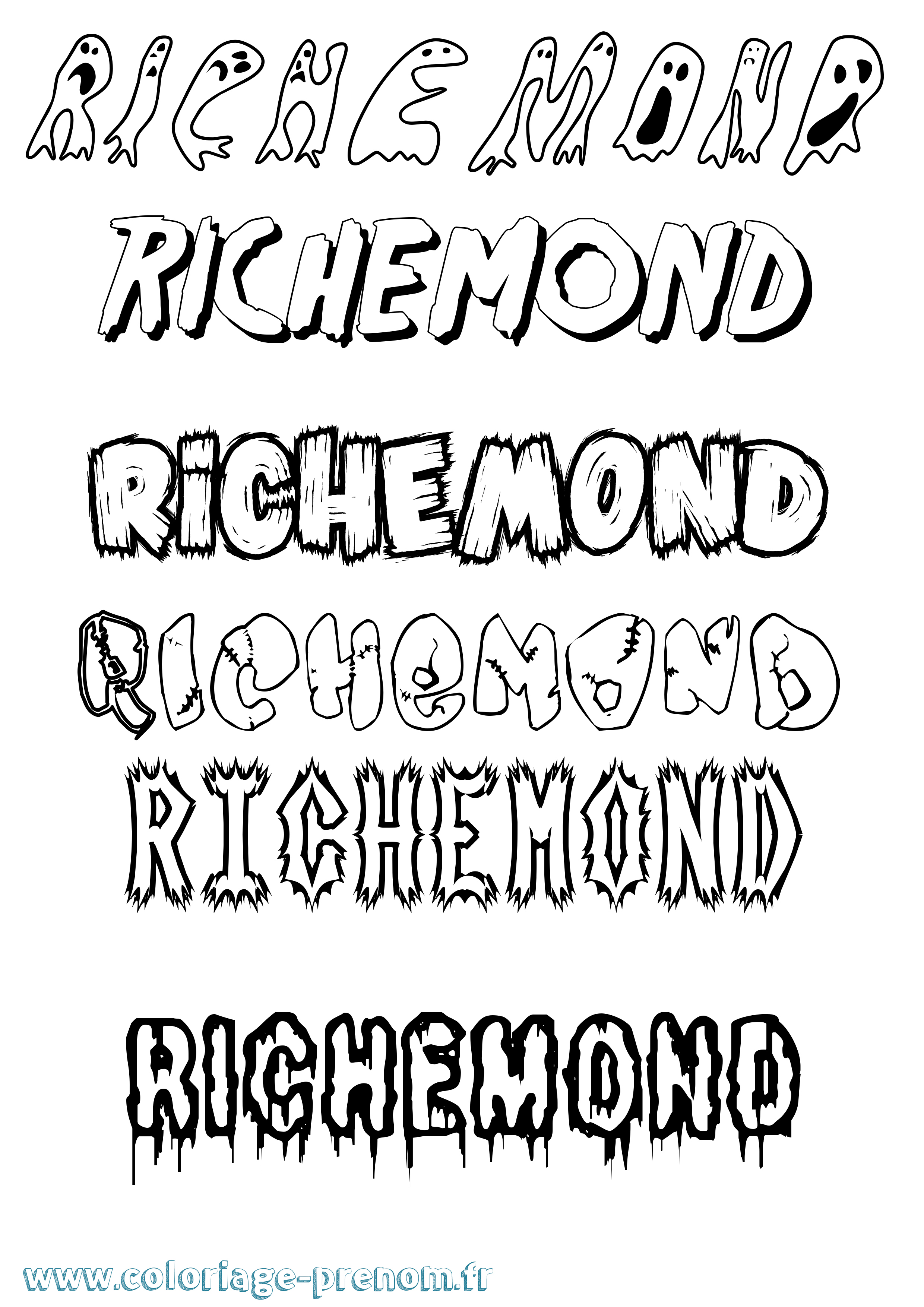 Coloriage Richemond Frisson Coloriage prénom Richemond Frisson