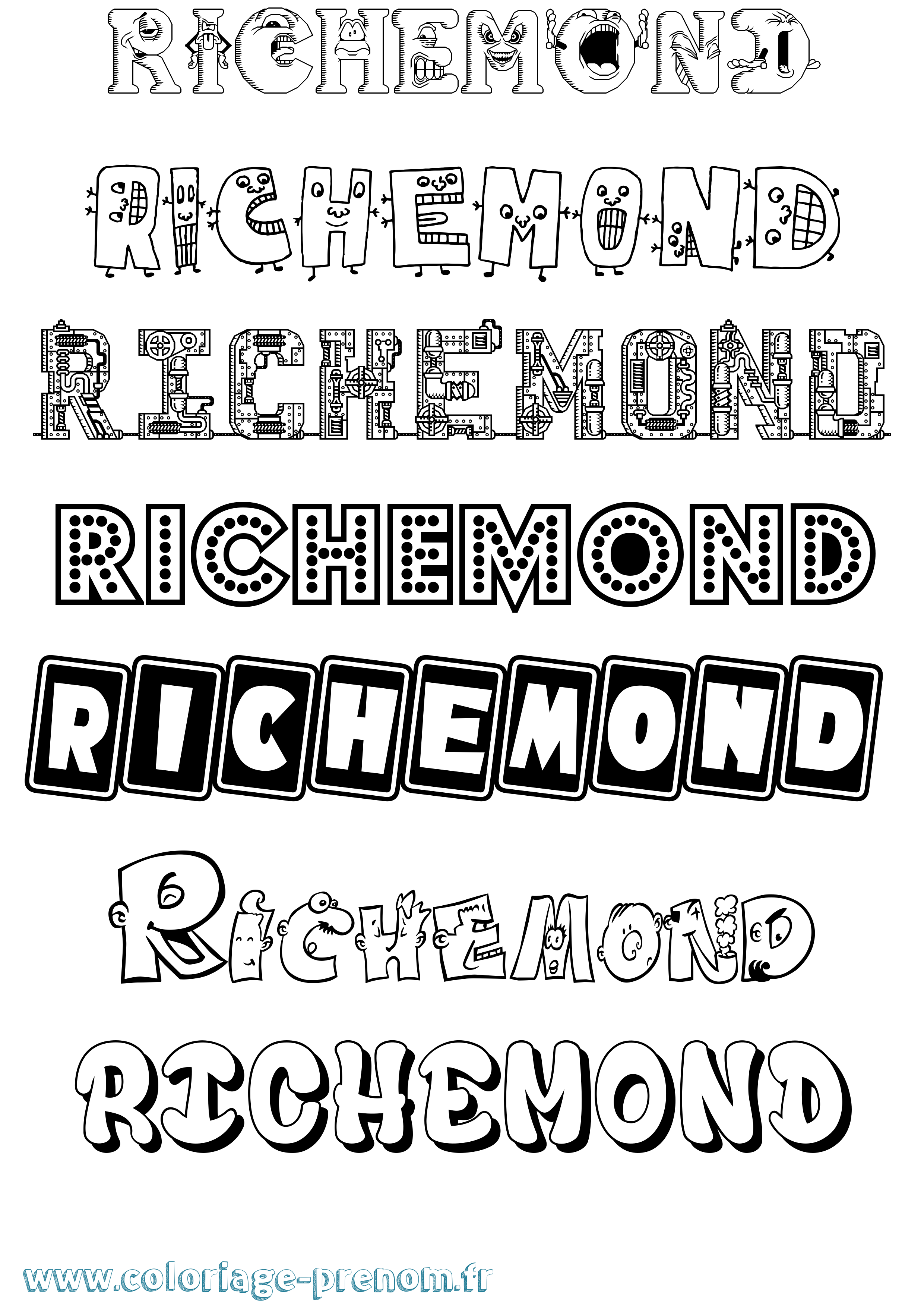 Coloriage Richemond Fun Coloriage prénom Richemond Fun