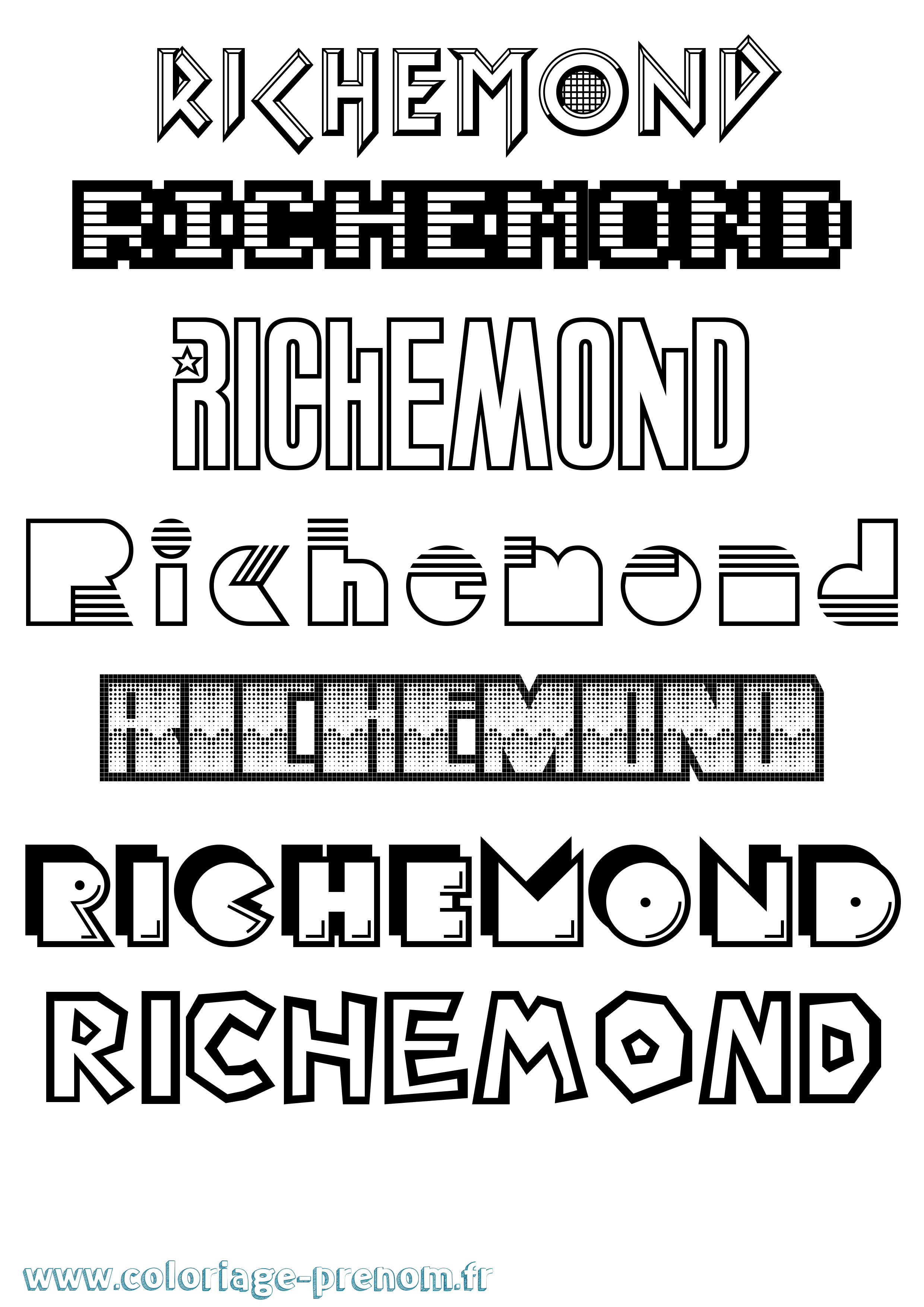 Coloriage Richemond Jeux Vidéos Coloriage prénom Richemond Jeux Vidéos