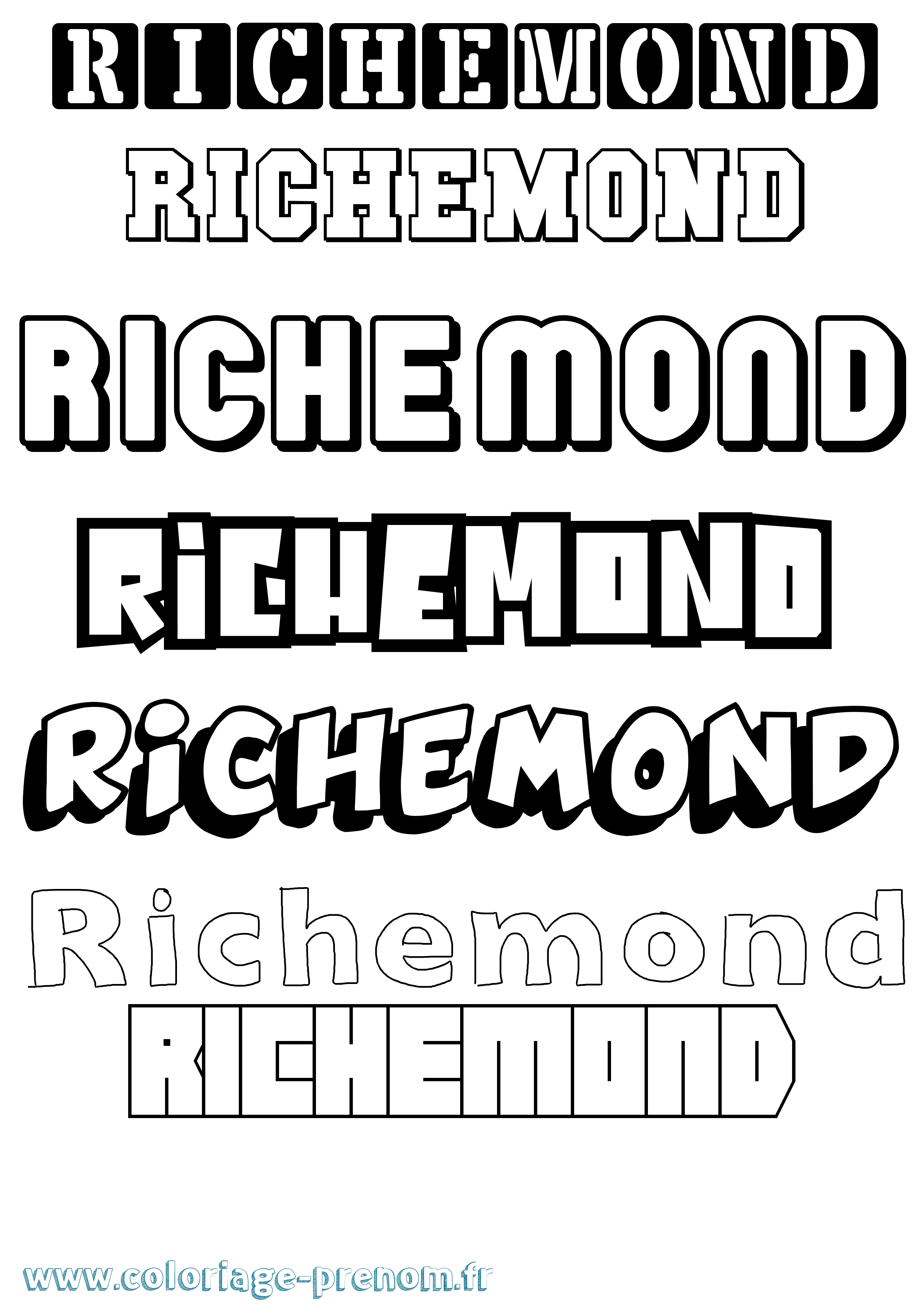 Coloriage Richemond Simple Coloriage prénom Richemond Simple