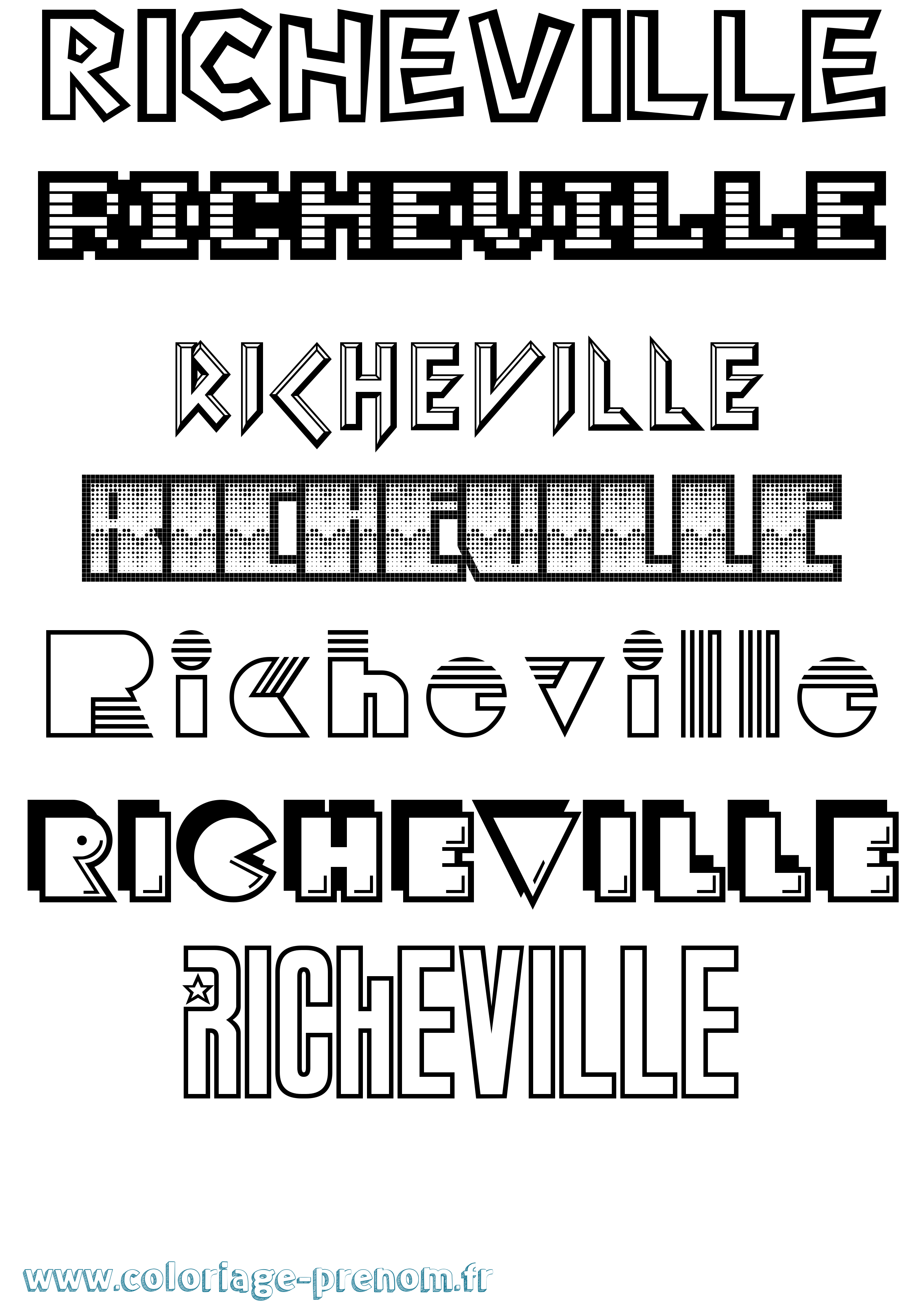 Coloriage Richeville Jeux Vidéos Coloriage prénom Richeville Jeux Vidéos