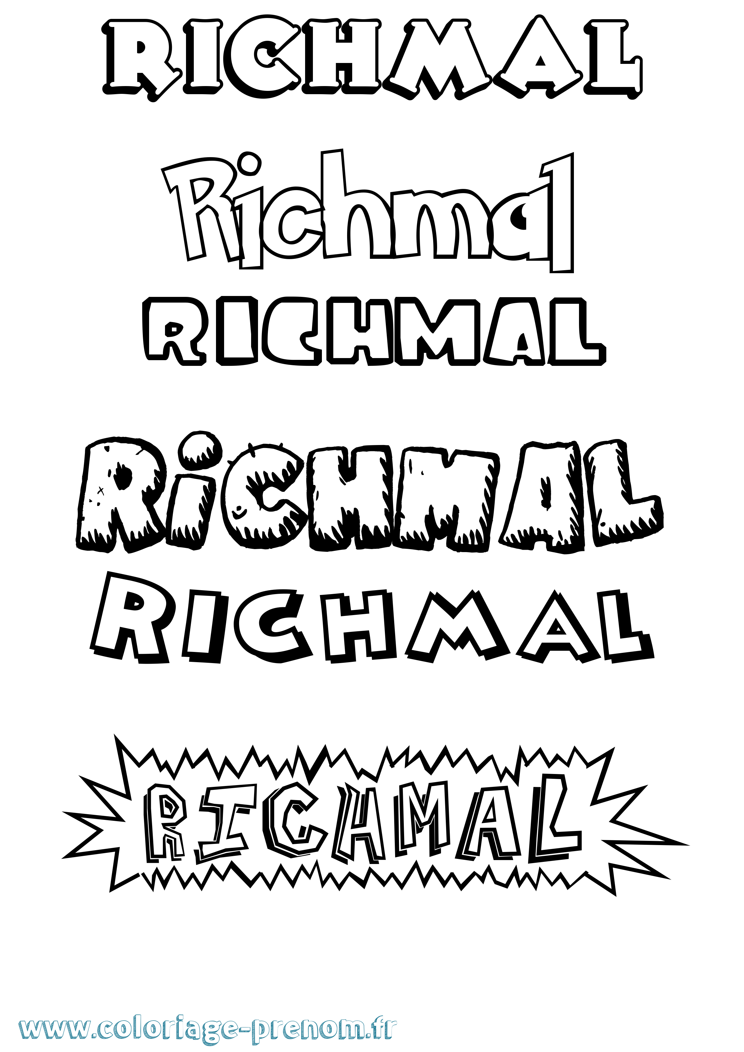 Coloriage Richmal Dessin Animé Coloriage prénom Richmal Dessin Animé