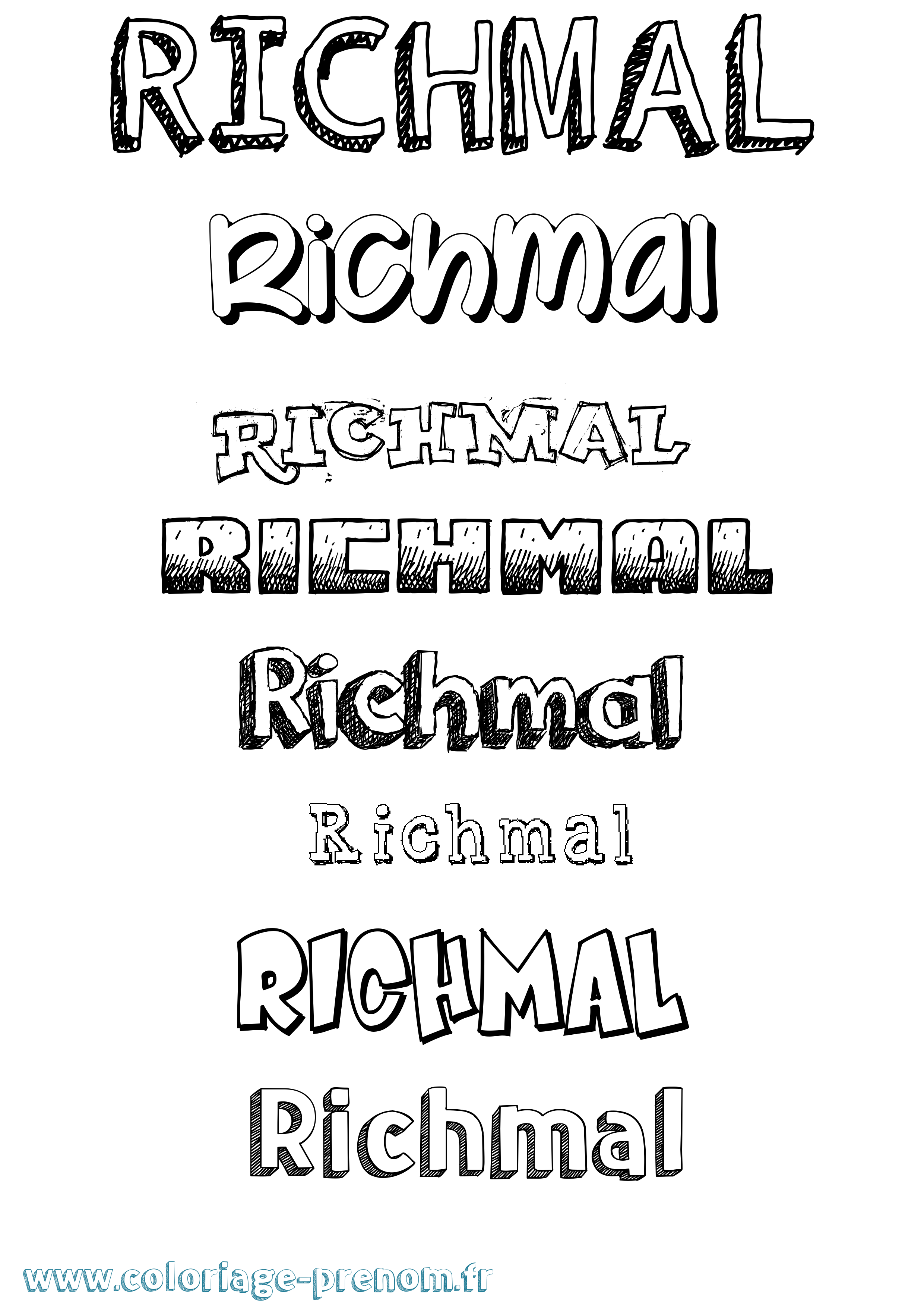 Coloriage Richmal Dessiné Coloriage prénom Richmal Dessiné