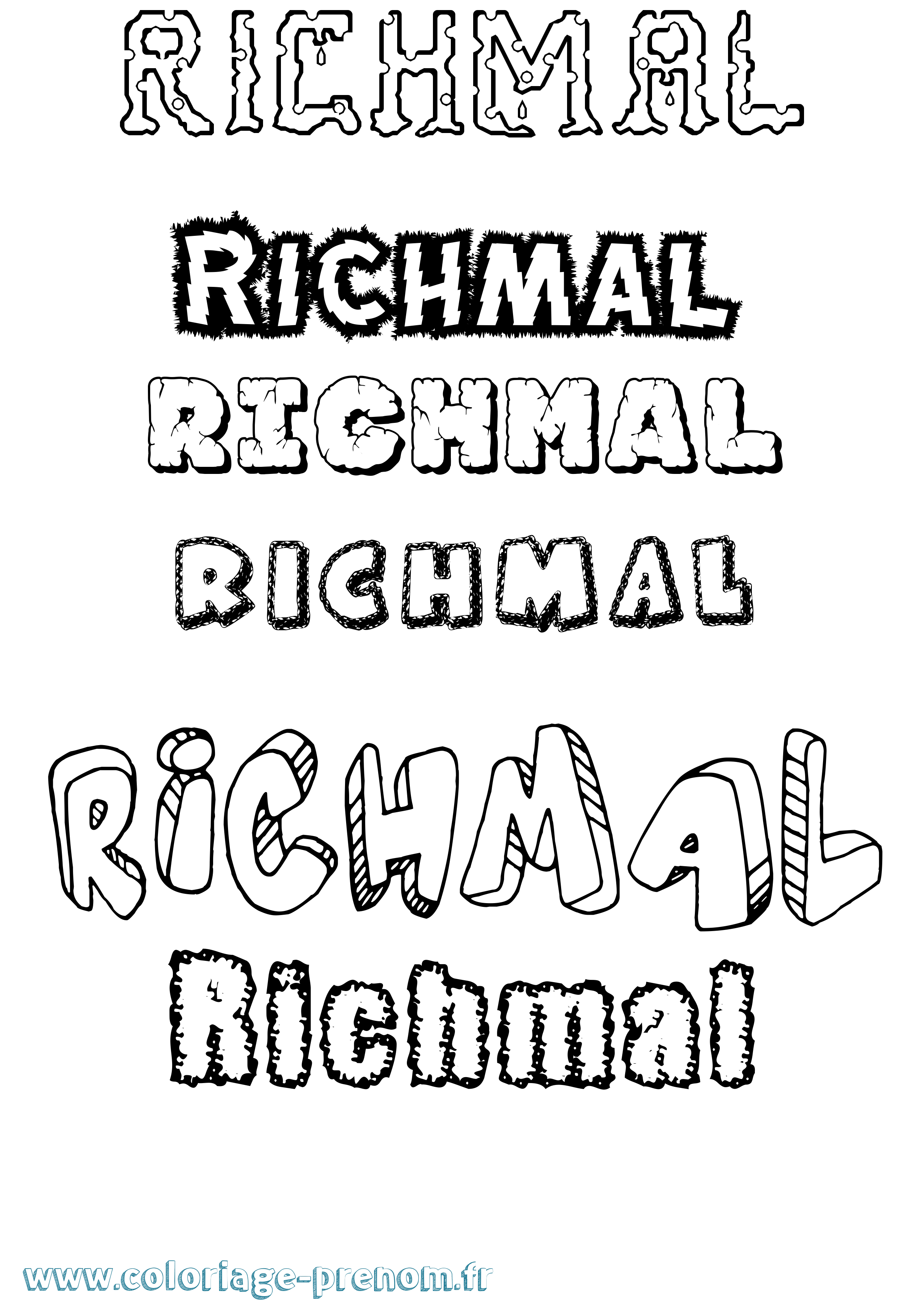 Coloriage Richmal Destructuré Coloriage prénom Richmal Destructuré