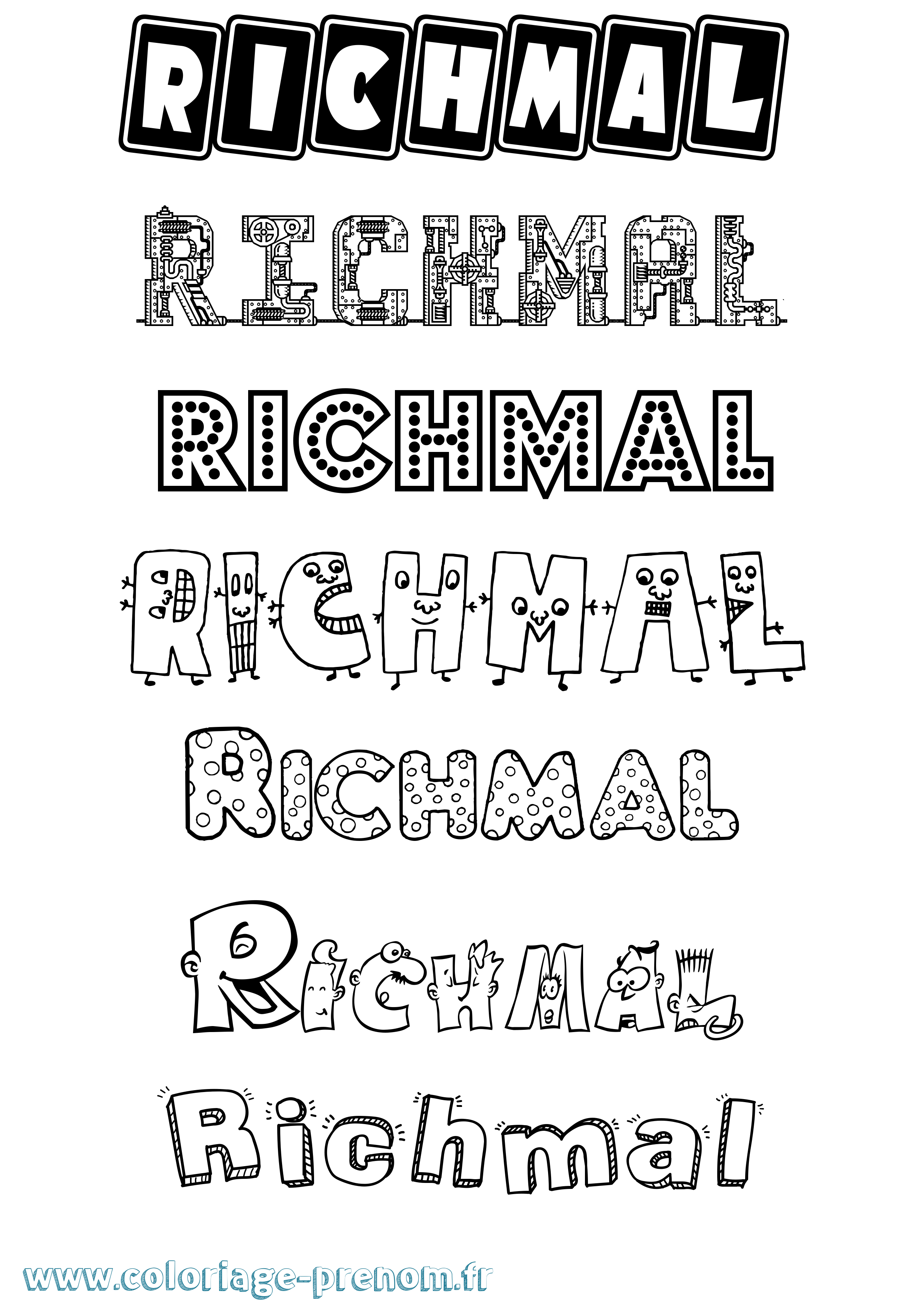Coloriage Richmal Fun Coloriage prénom Richmal Fun