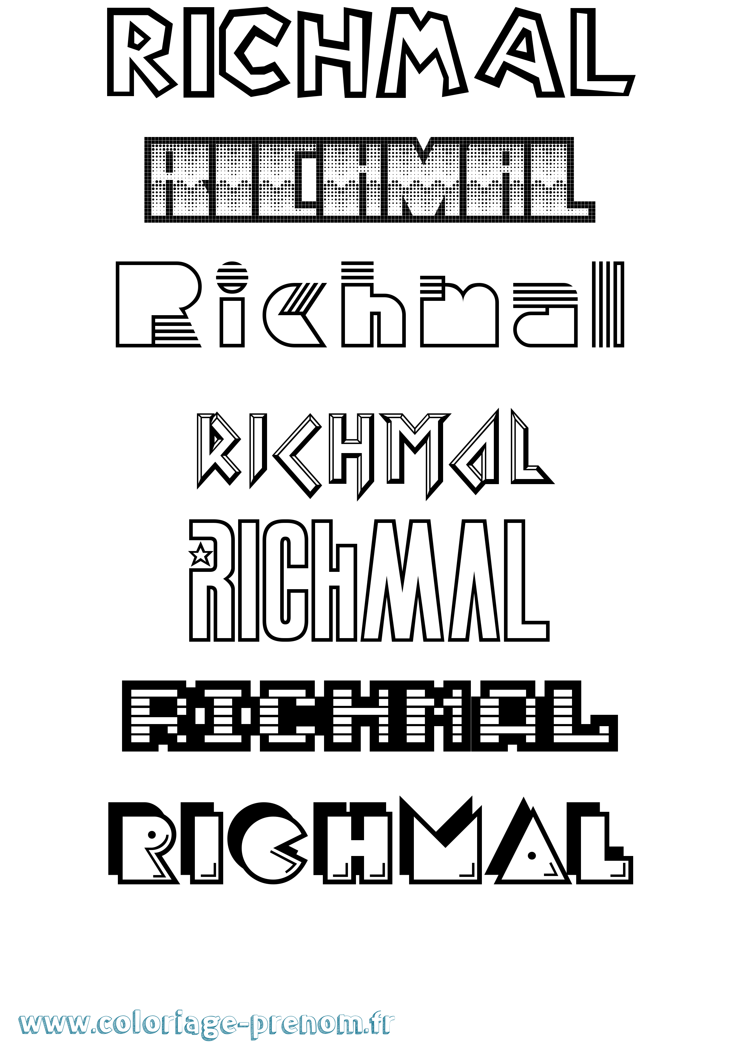 Coloriage Richmal Jeux Vidéos Coloriage prénom Richmal Jeux Vidéos