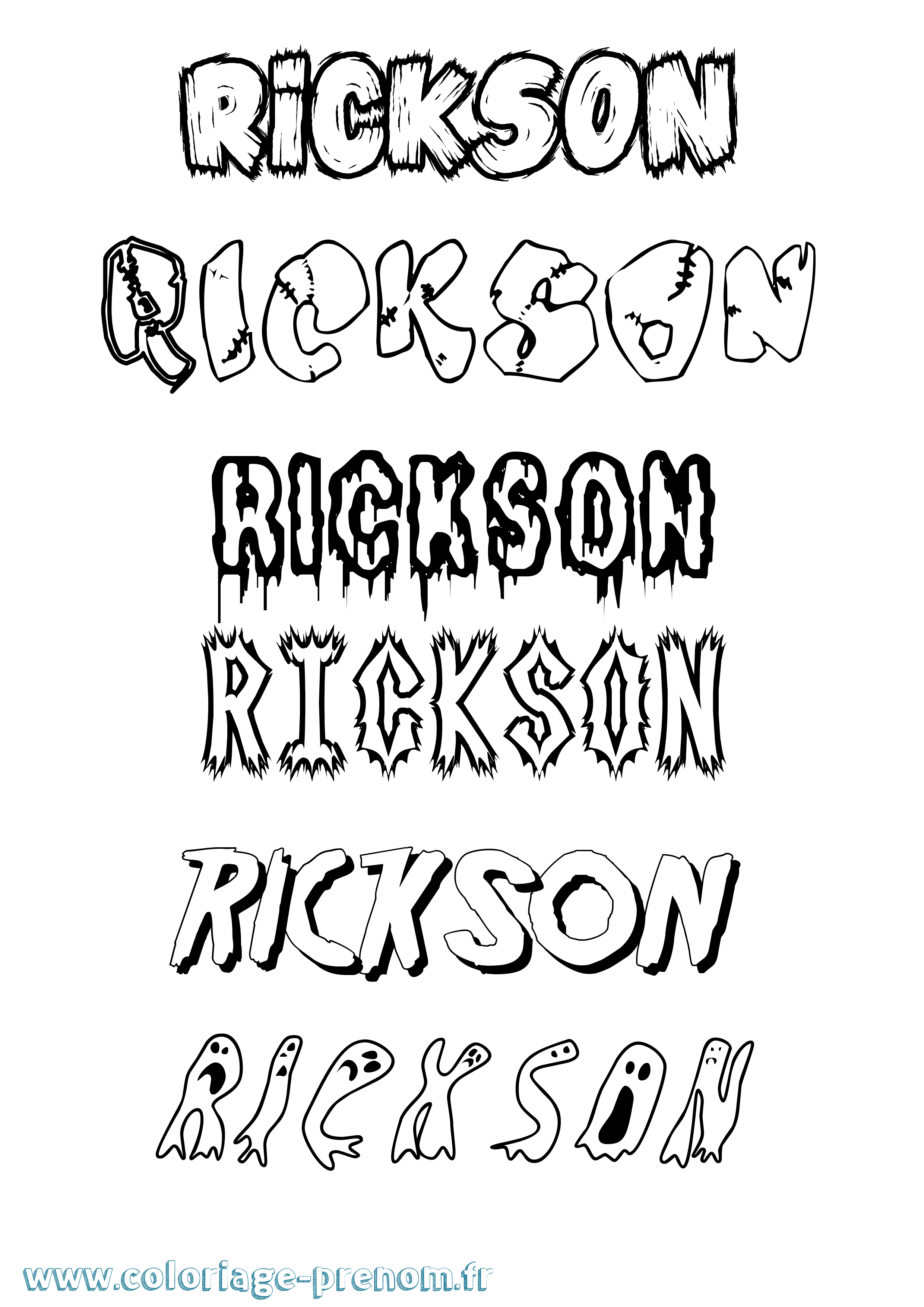 Coloriage Rickson Frisson Coloriage prénom Rickson Frisson