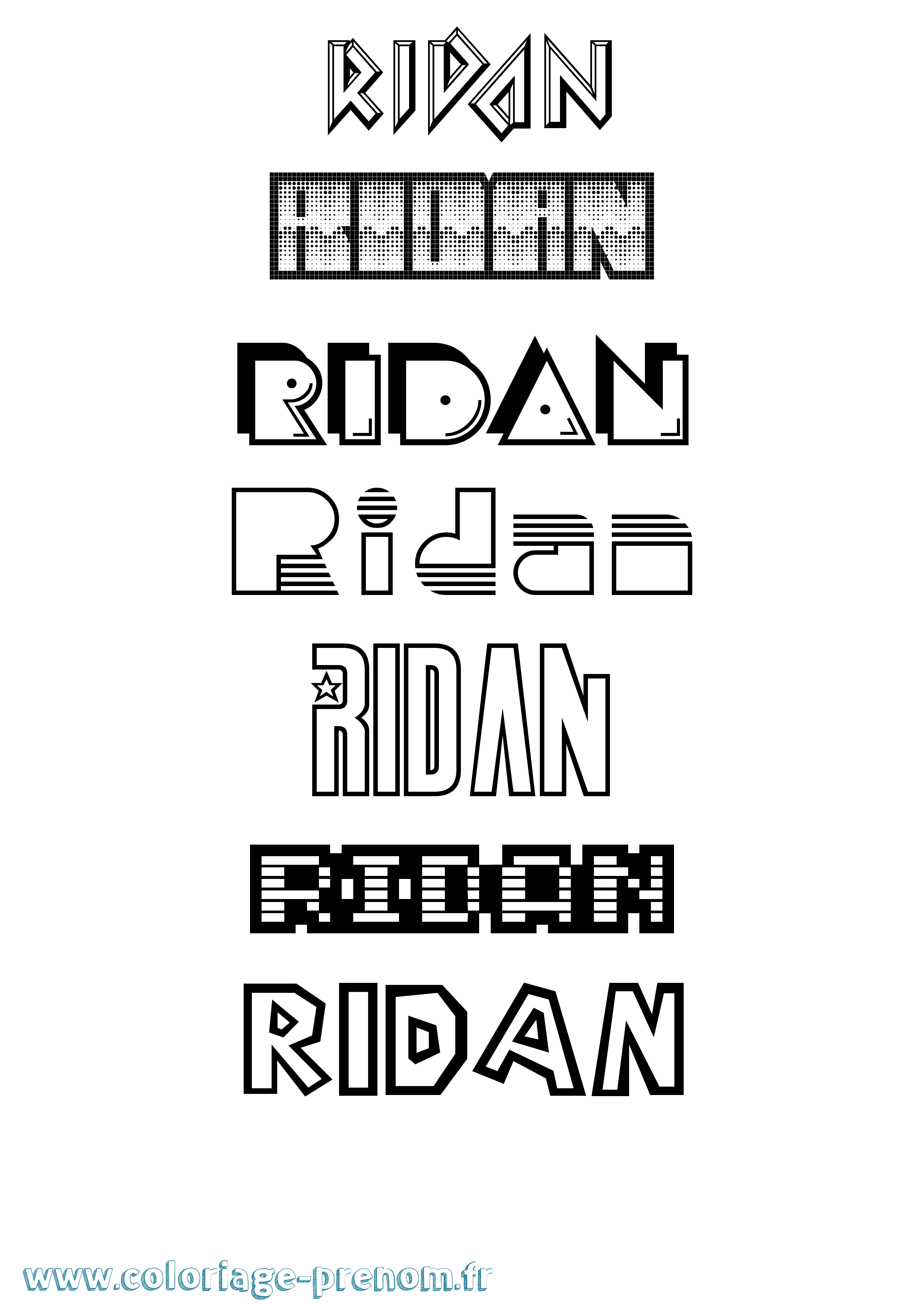 Coloriage Ridan Jeux Vidéos Coloriage prénom Ridan Jeux Vidéos
