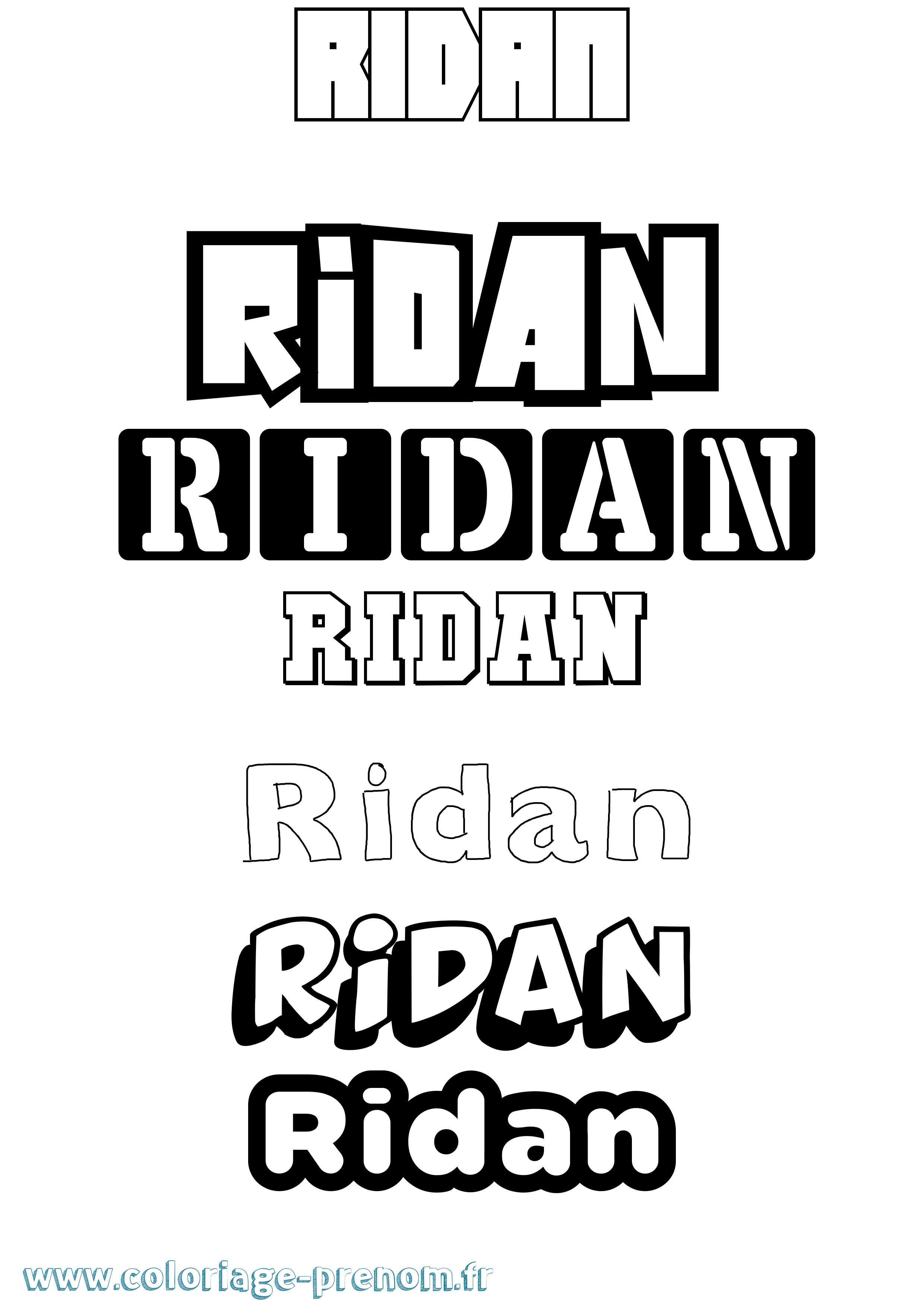 Coloriage Ridan Simple Coloriage prénom Ridan Simple