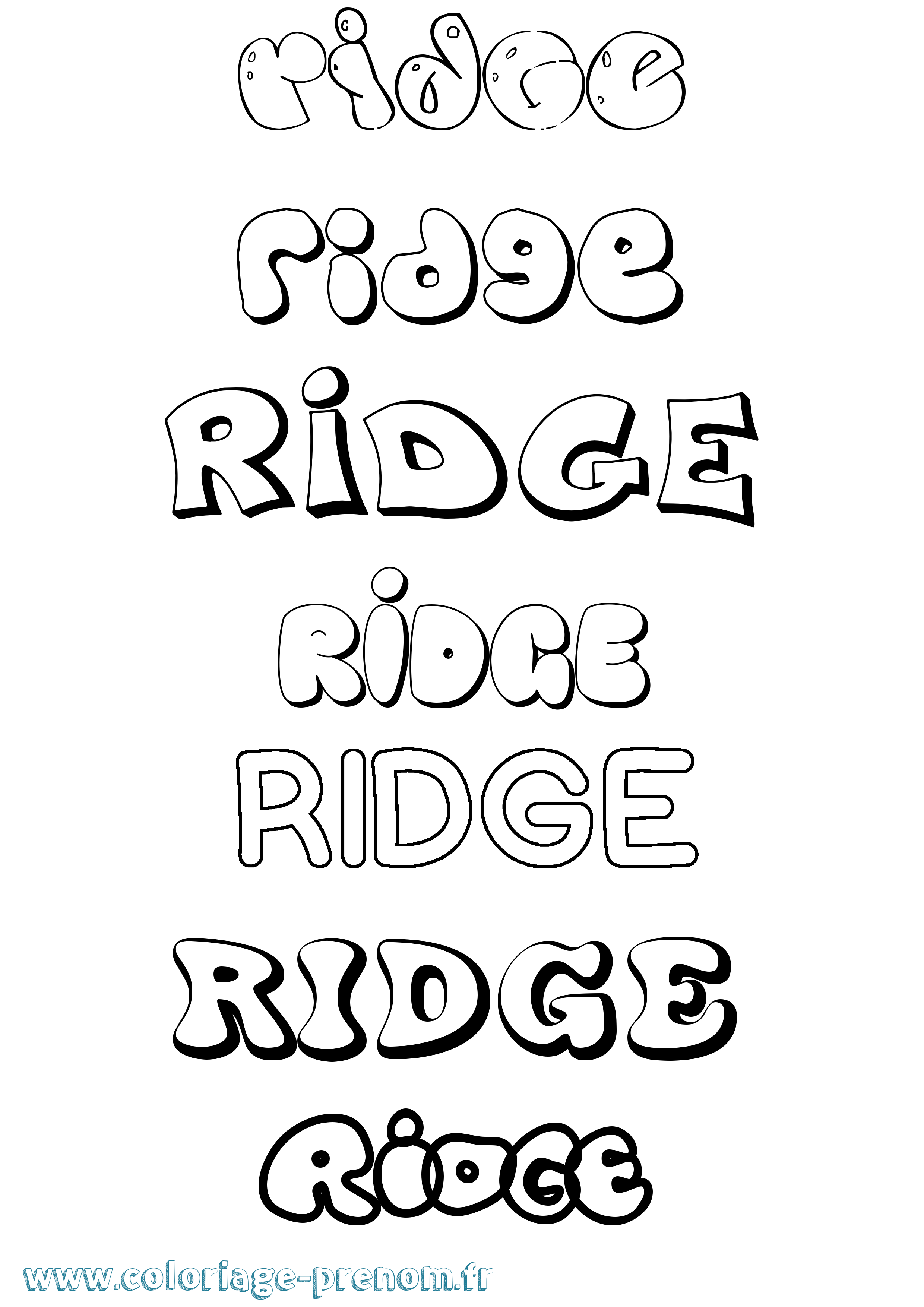 Coloriage Ridge Bubble Coloriage prénom Ridge Bubble
