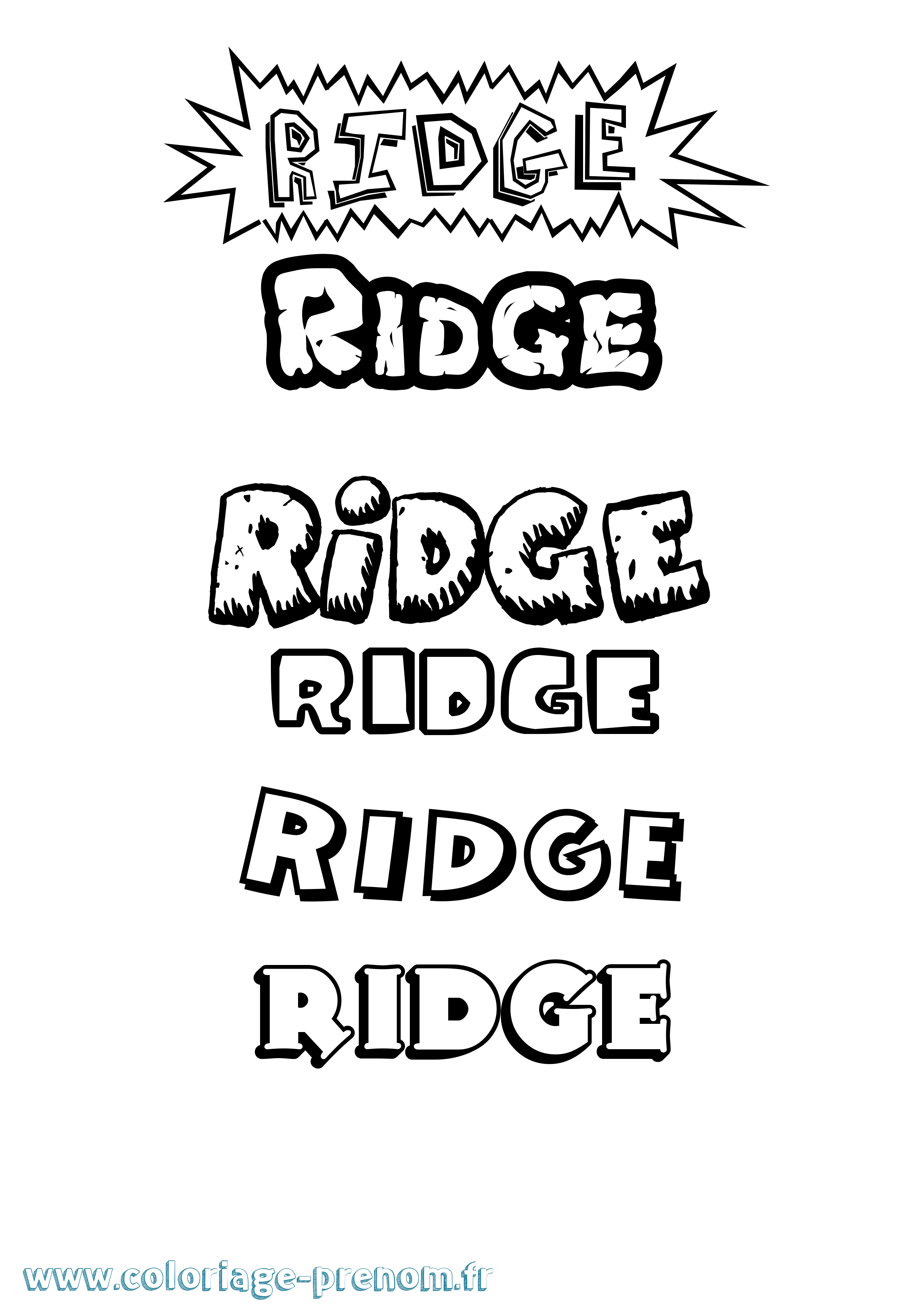 Coloriage Ridge Dessin Animé Coloriage prénom Ridge Dessin Animé