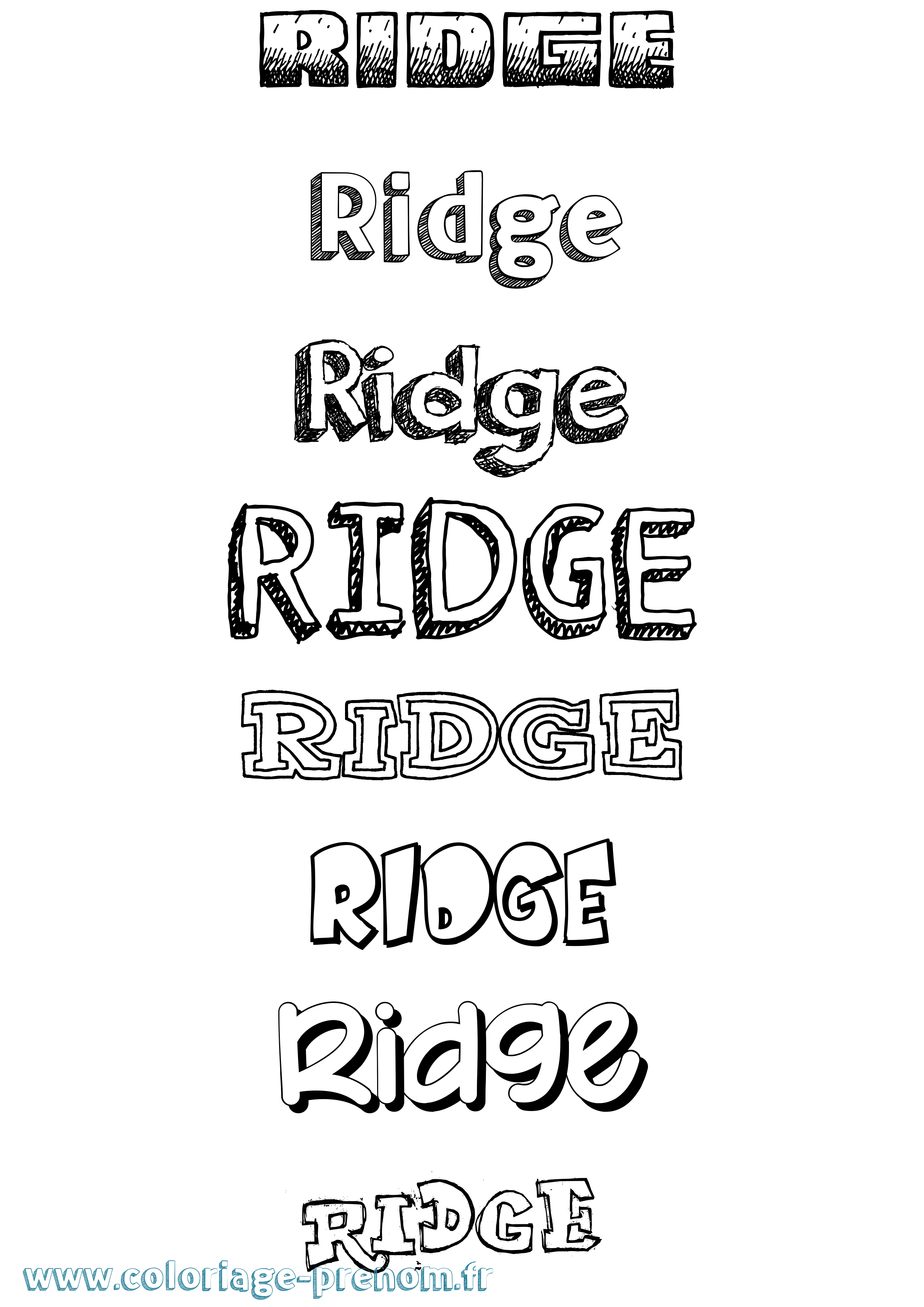 Coloriage Ridge Dessiné Coloriage prénom Ridge Dessiné