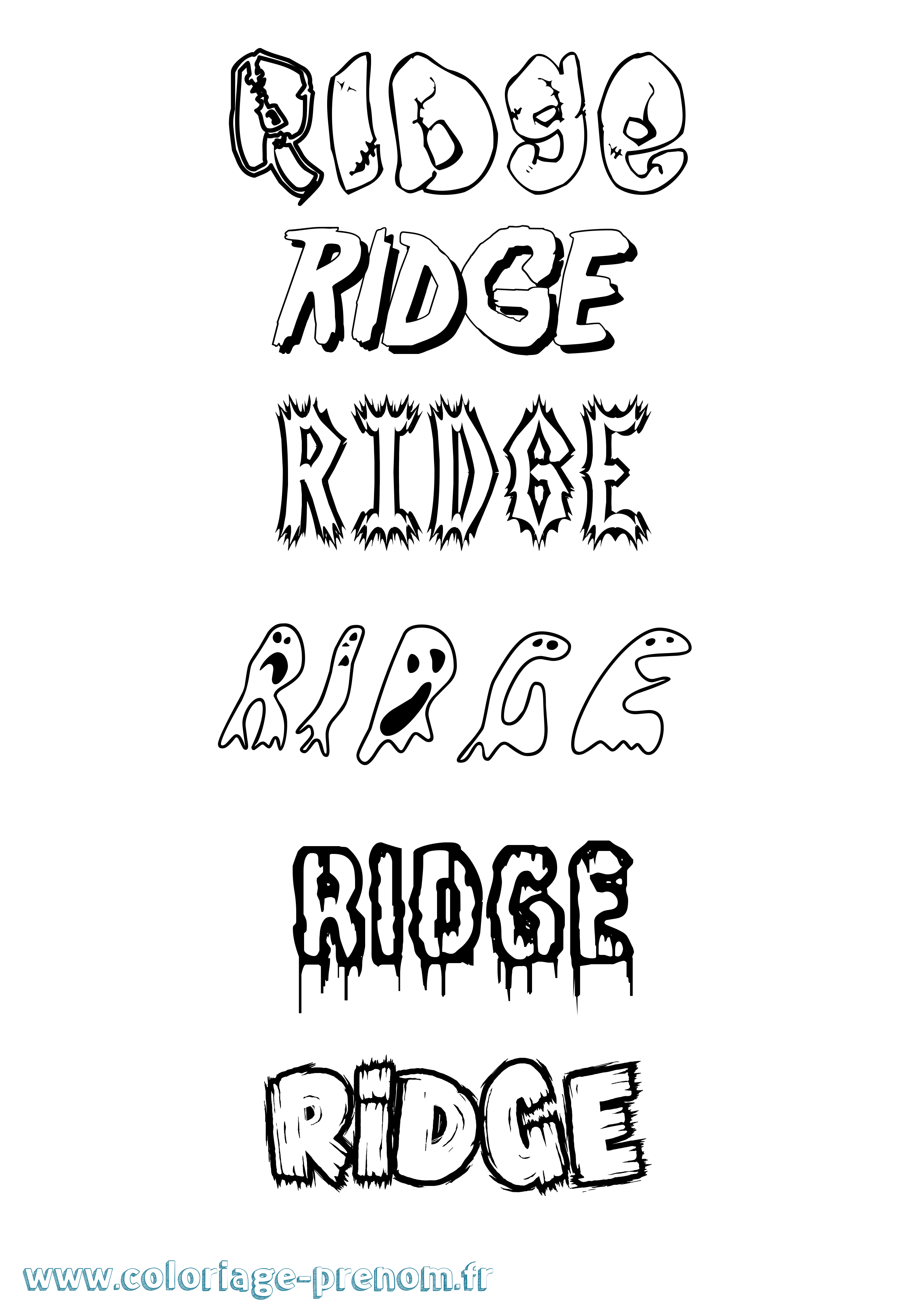 Coloriage Ridge Frisson Coloriage prénom Ridge Frisson