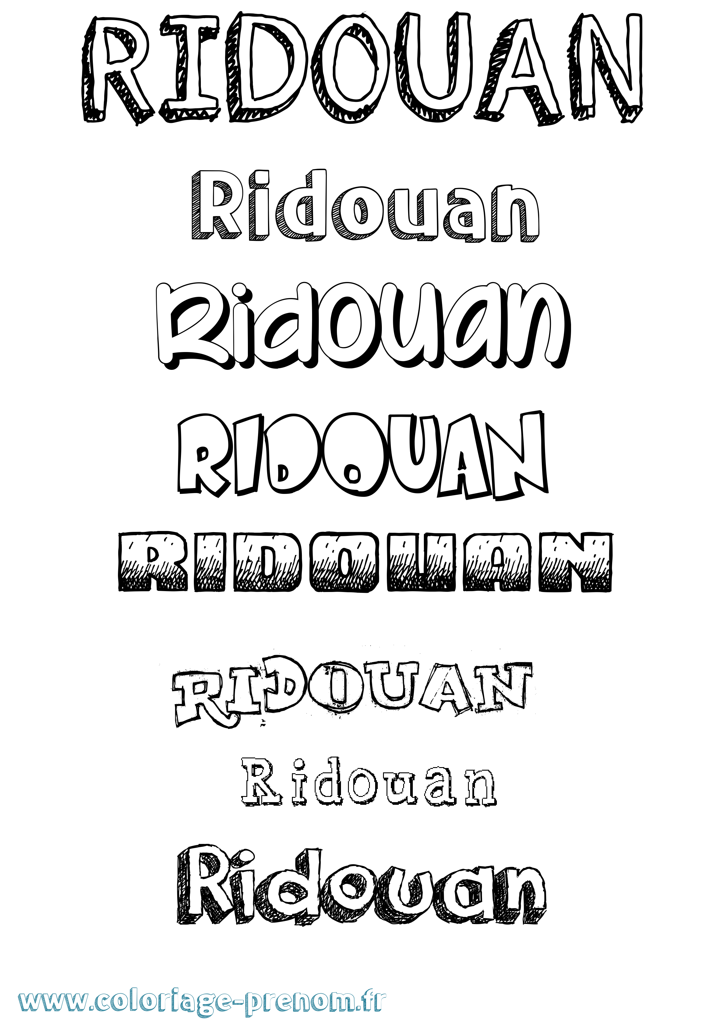 Coloriage Ridouan Dessiné Coloriage prénom Ridouan Dessiné
