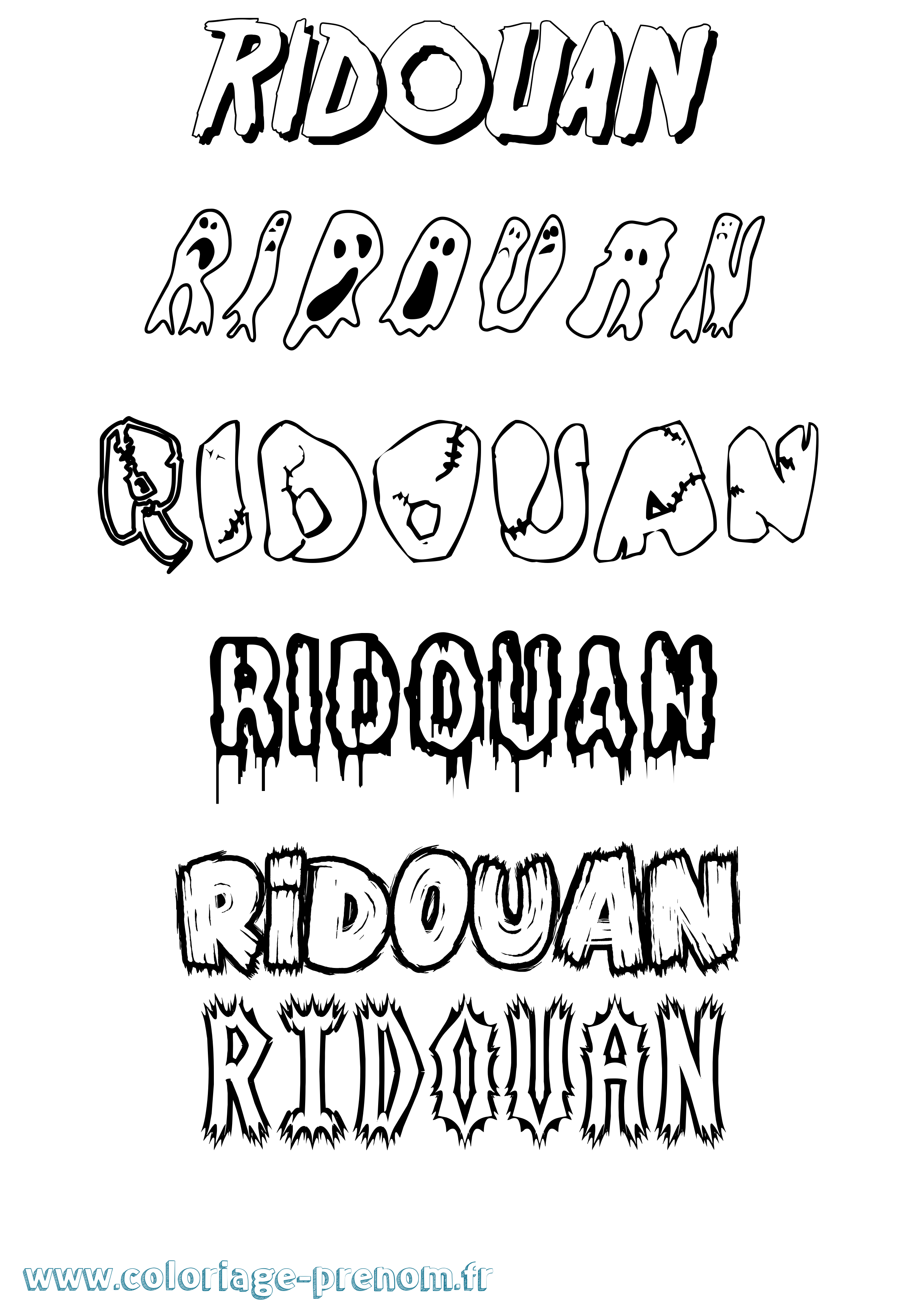 Coloriage Ridouan Frisson Coloriage prénom Ridouan Frisson