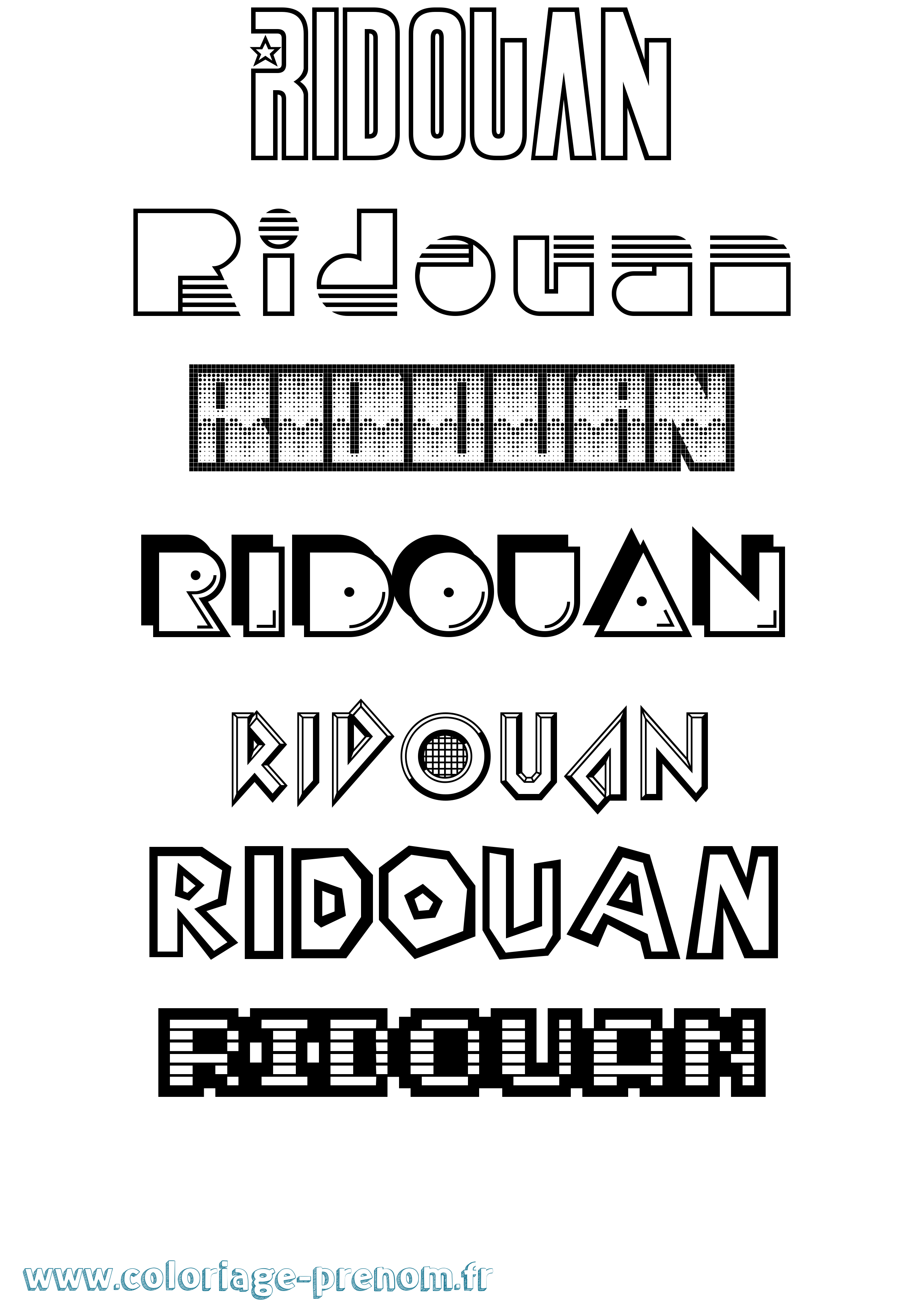 Coloriage Ridouan Jeux Vidéos Coloriage prénom Ridouan Jeux Vidéos