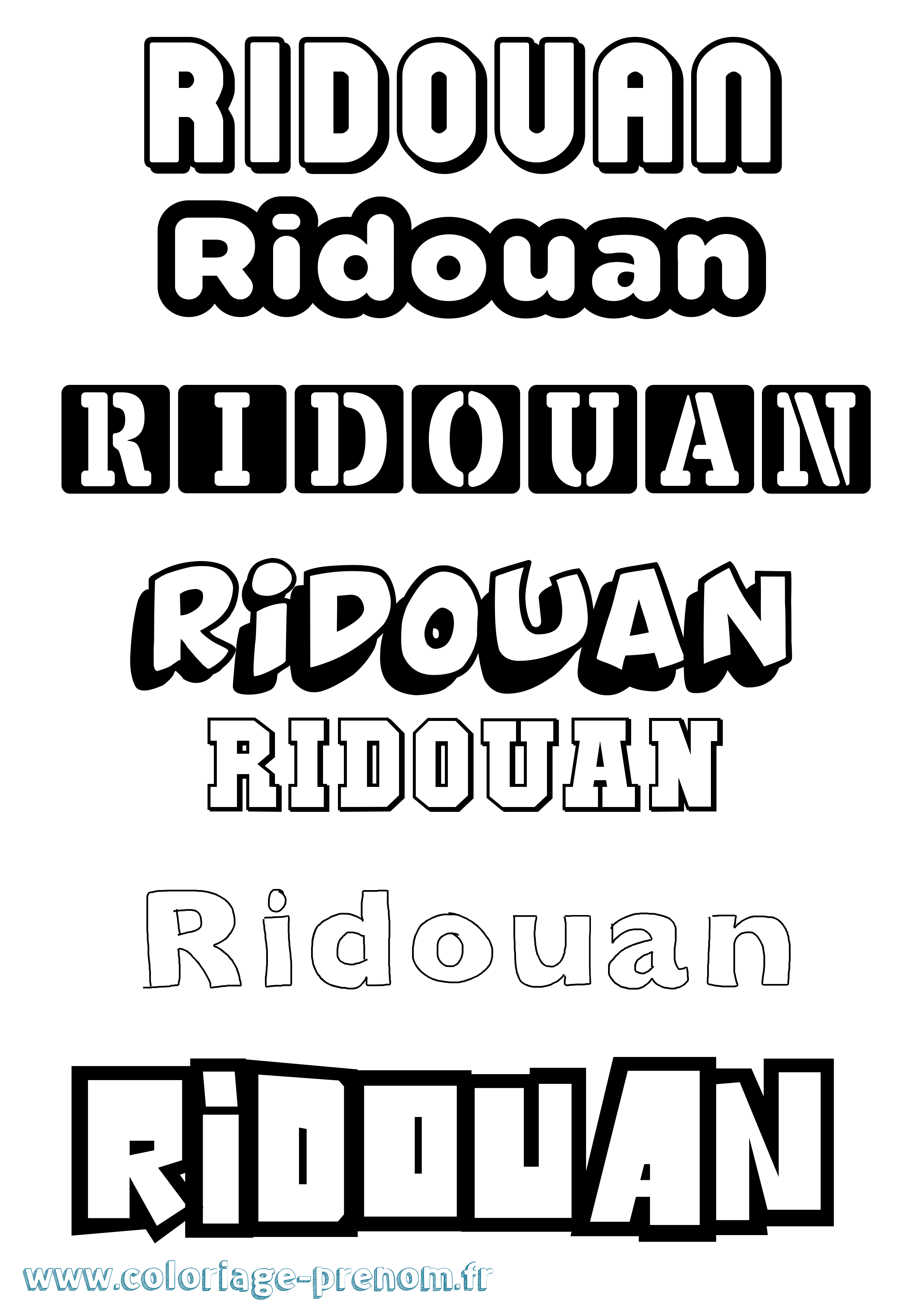Coloriage Ridouan Simple Coloriage prénom Ridouan Simple