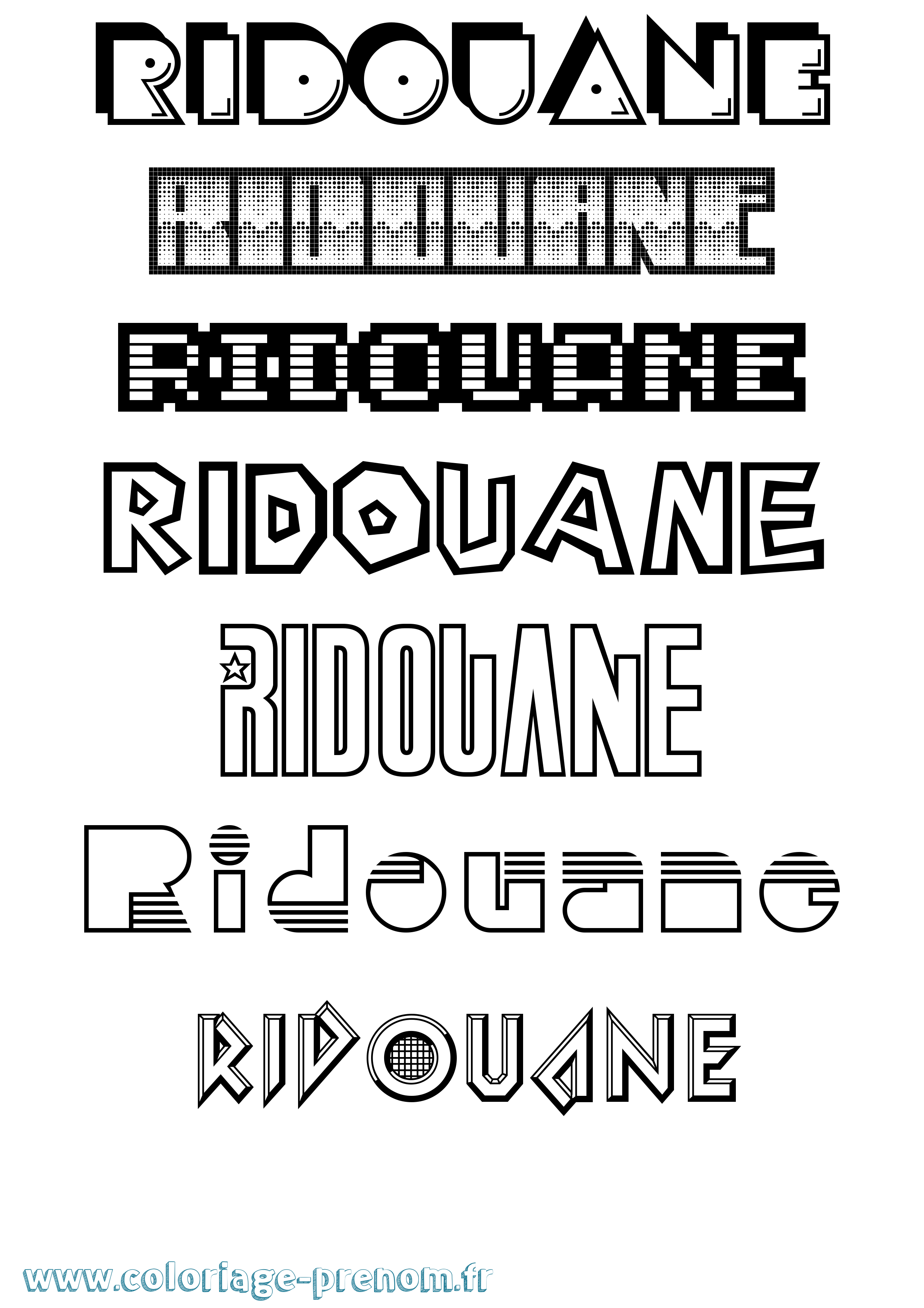 Coloriage Ridouane Jeux Vidéos Coloriage prénom Ridouane Jeux Vidéos