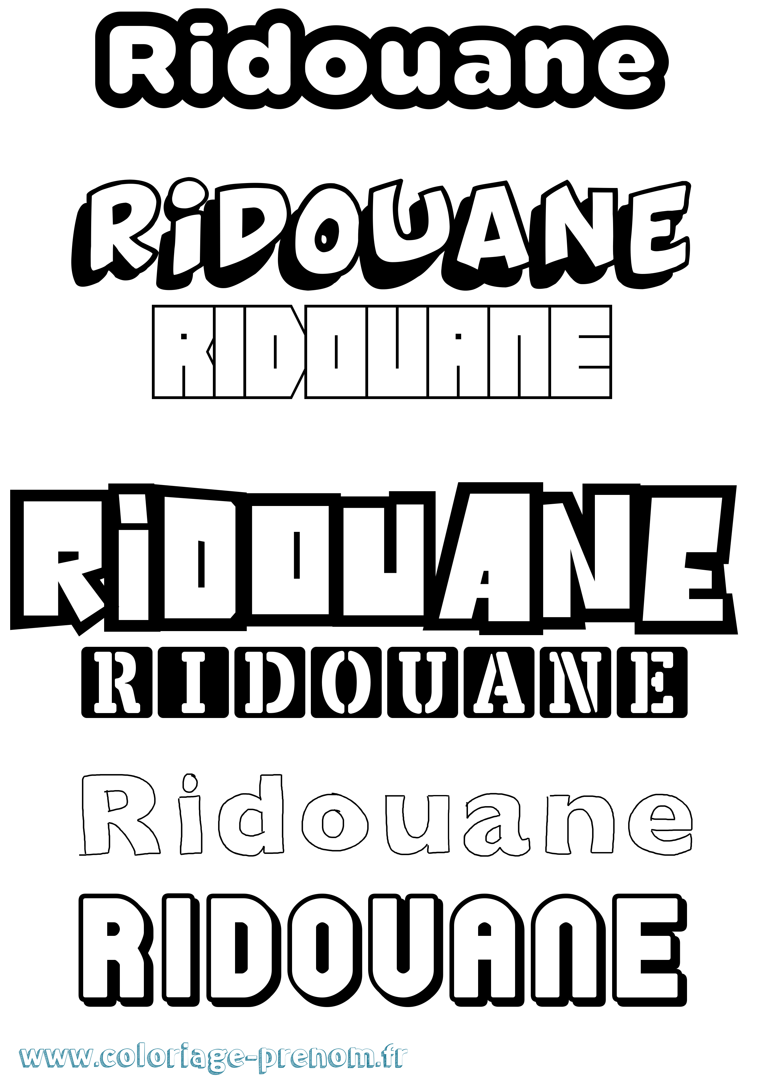 Coloriage Ridouane Simple Coloriage prénom Ridouane Simple