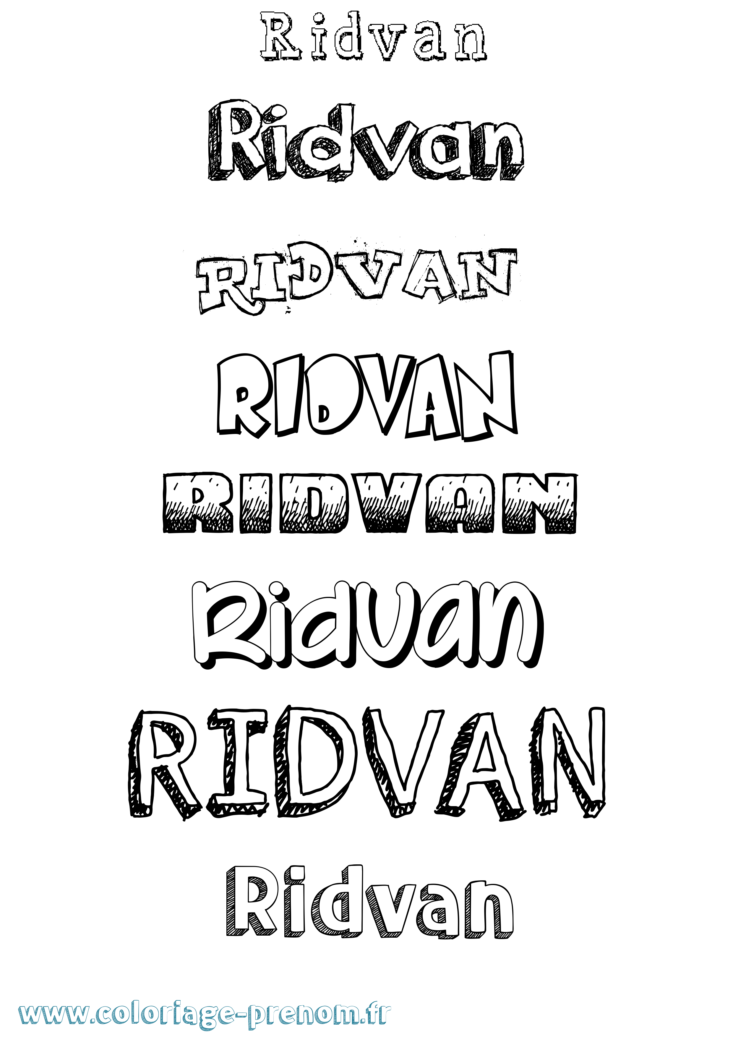 Coloriage Ridvan Dessiné Coloriage prénom Ridvan Dessiné