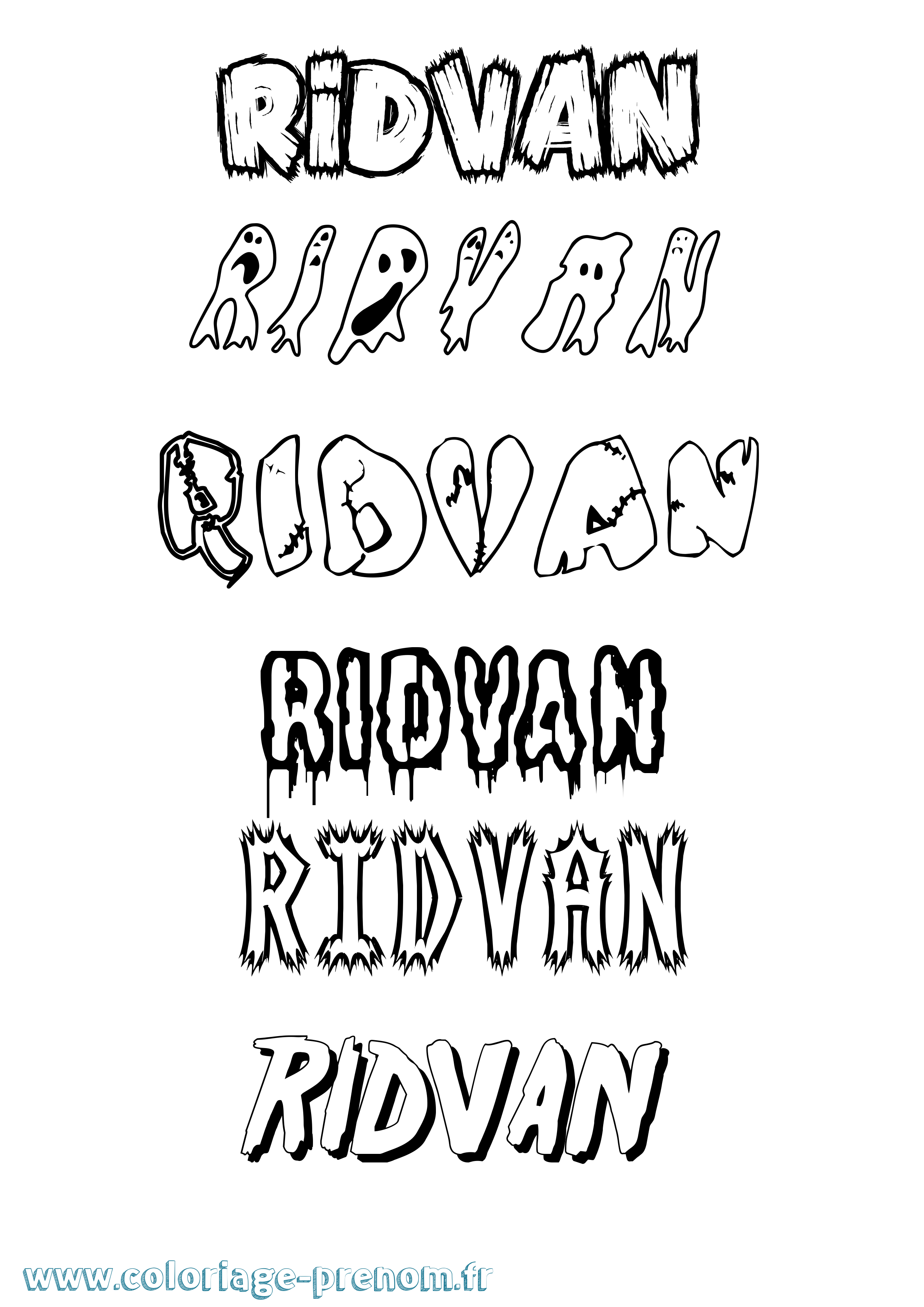 Coloriage Ridvan Frisson Coloriage prénom Ridvan Frisson