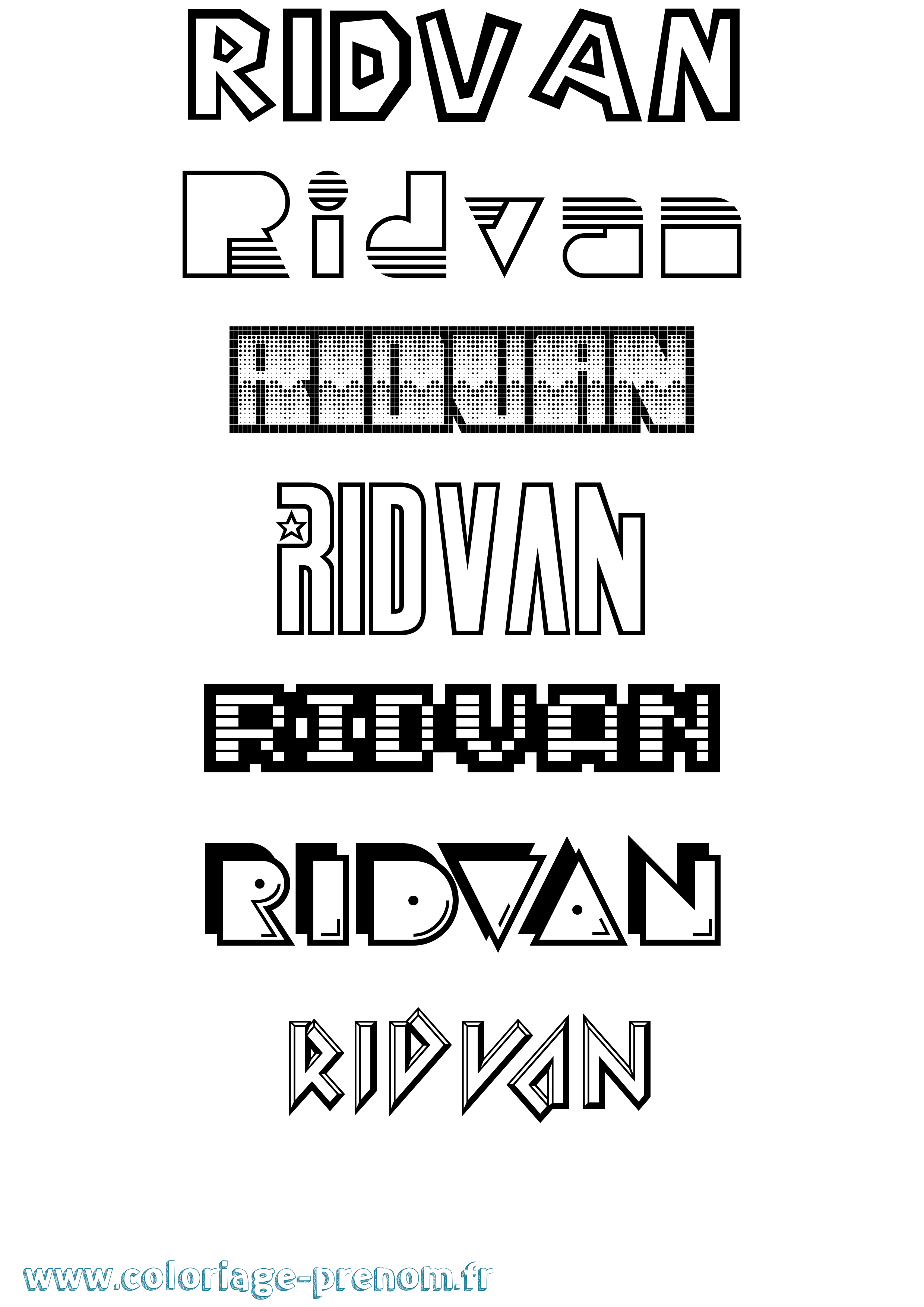 Coloriage Ridvan Jeux Vidéos Coloriage prénom Ridvan Jeux Vidéos