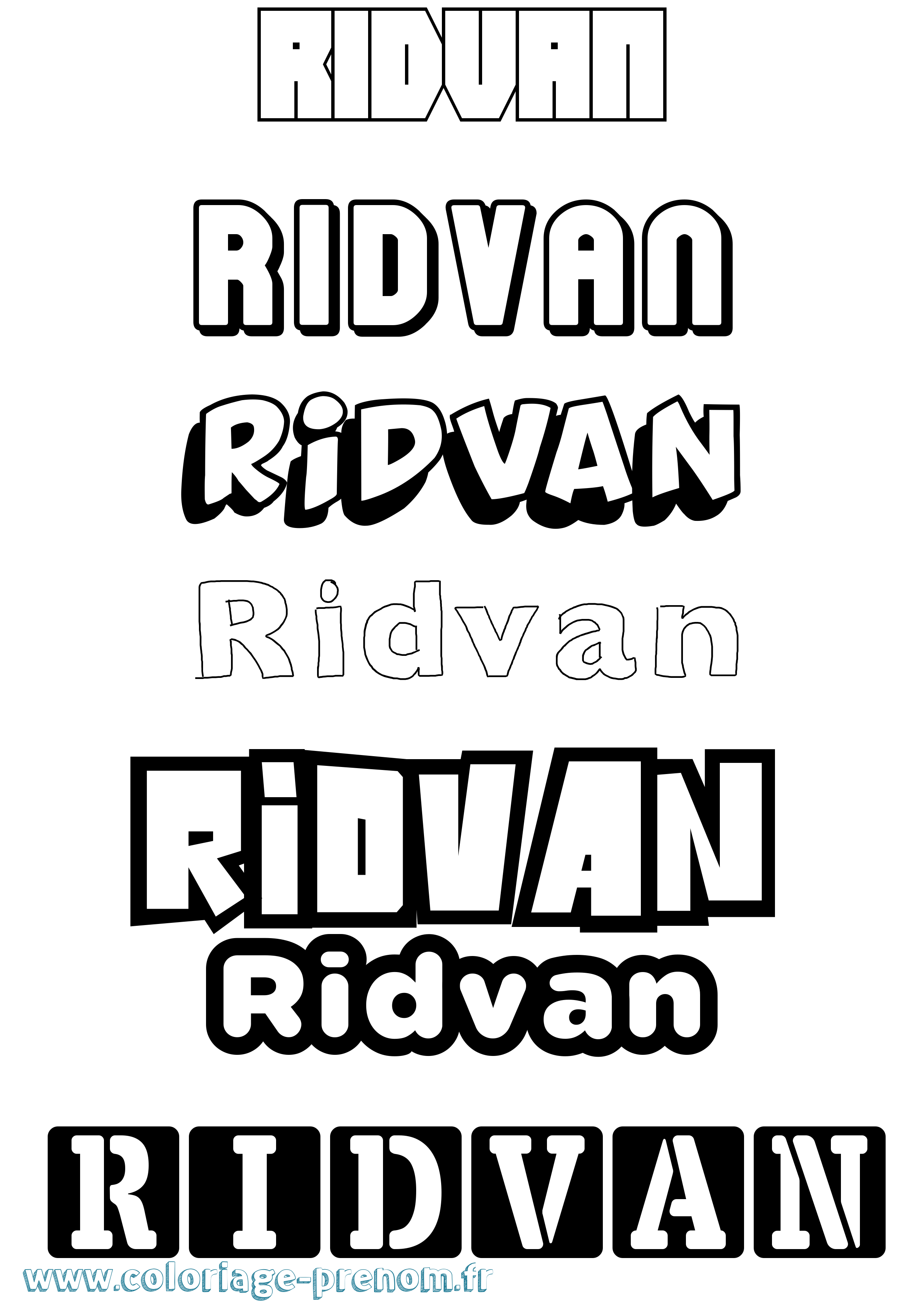 Coloriage Ridvan Simple Coloriage prénom Ridvan Simple