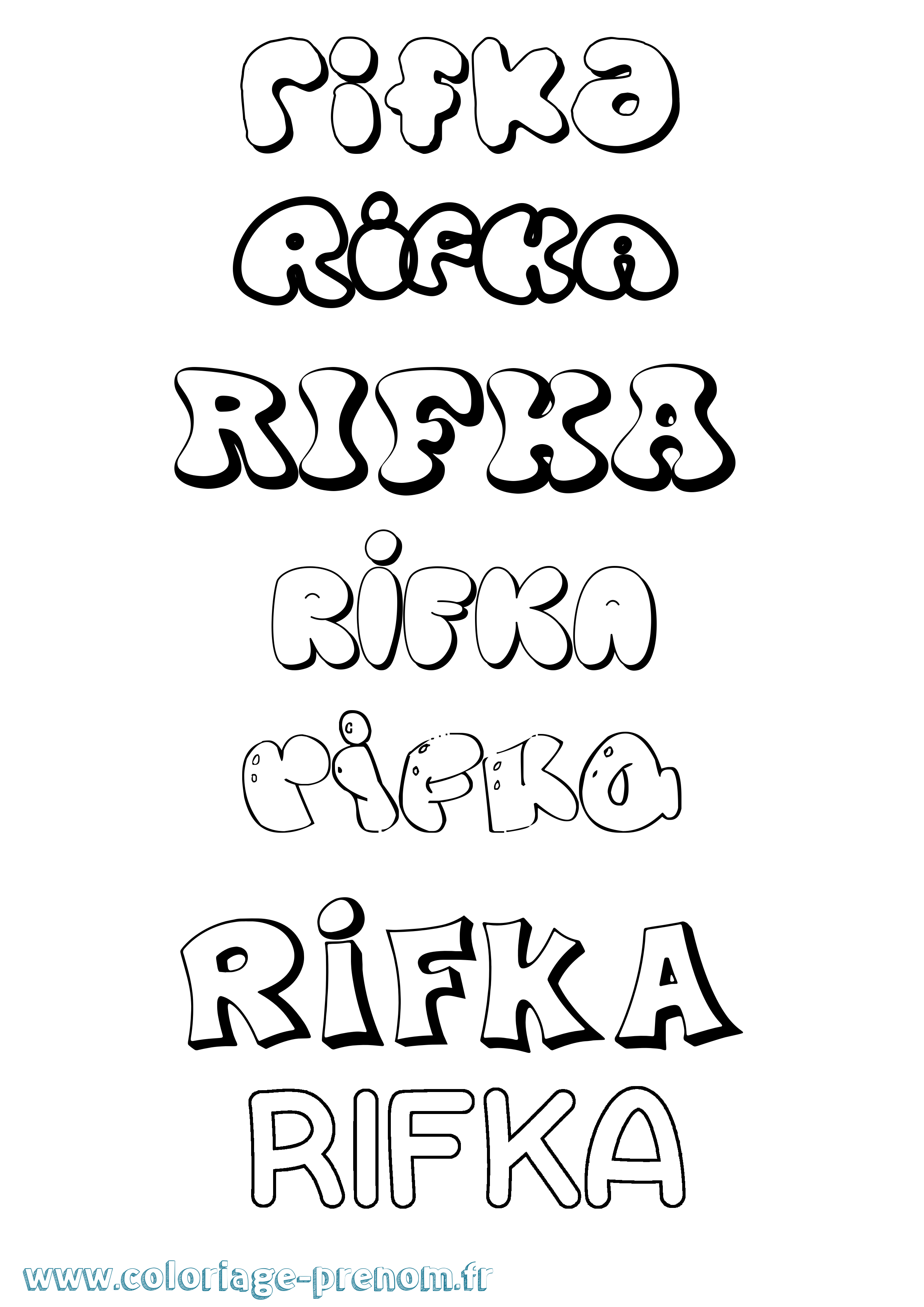 Coloriage Rifka Bubble Coloriage prénom Rifka Bubble