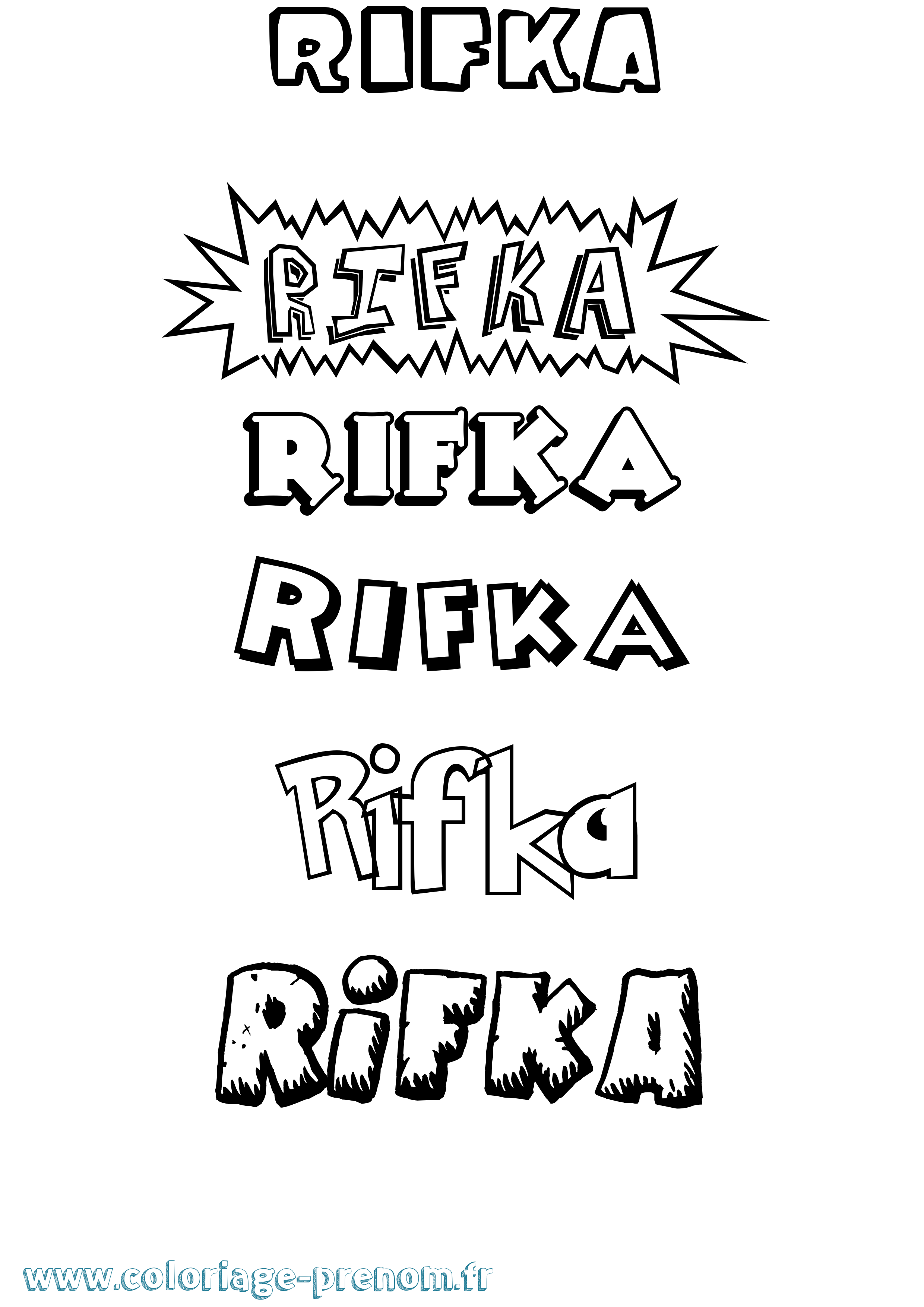 Coloriage Rifka Dessin Animé Coloriage prénom Rifka Dessin Animé