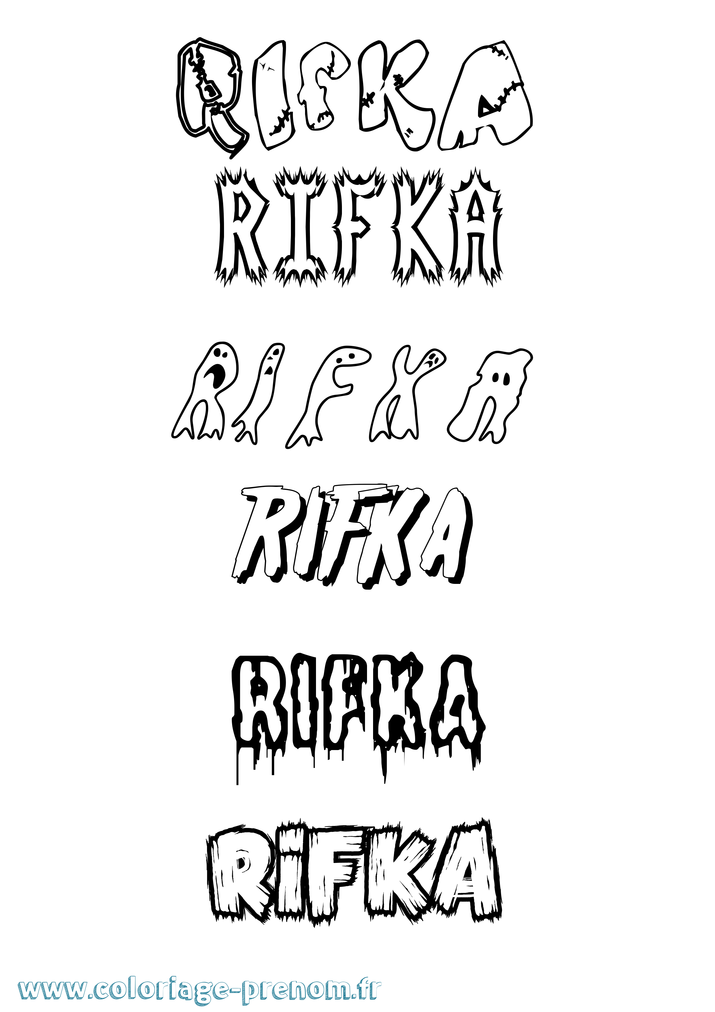 Coloriage Rifka Frisson Coloriage prénom Rifka Frisson