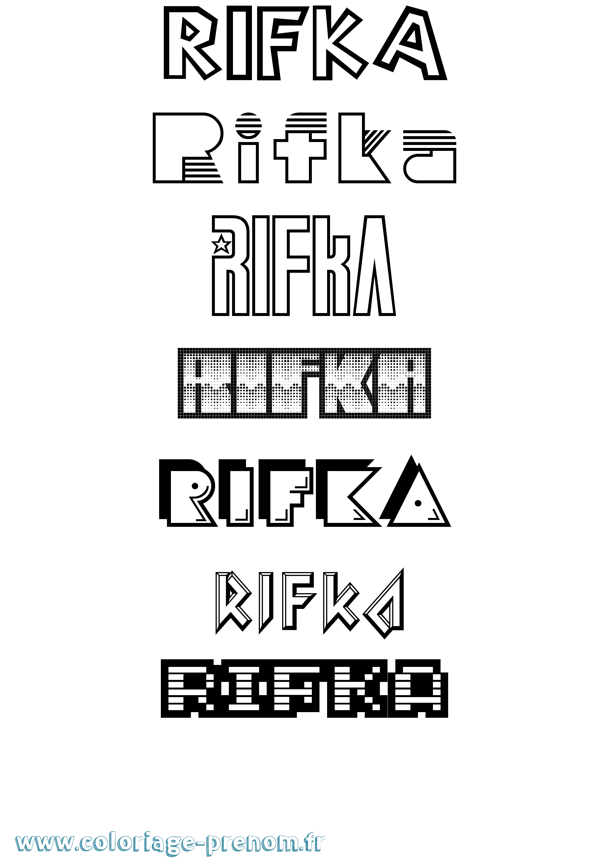 Coloriage Rifka Jeux Vidéos Coloriage prénom Rifka Jeux Vidéos