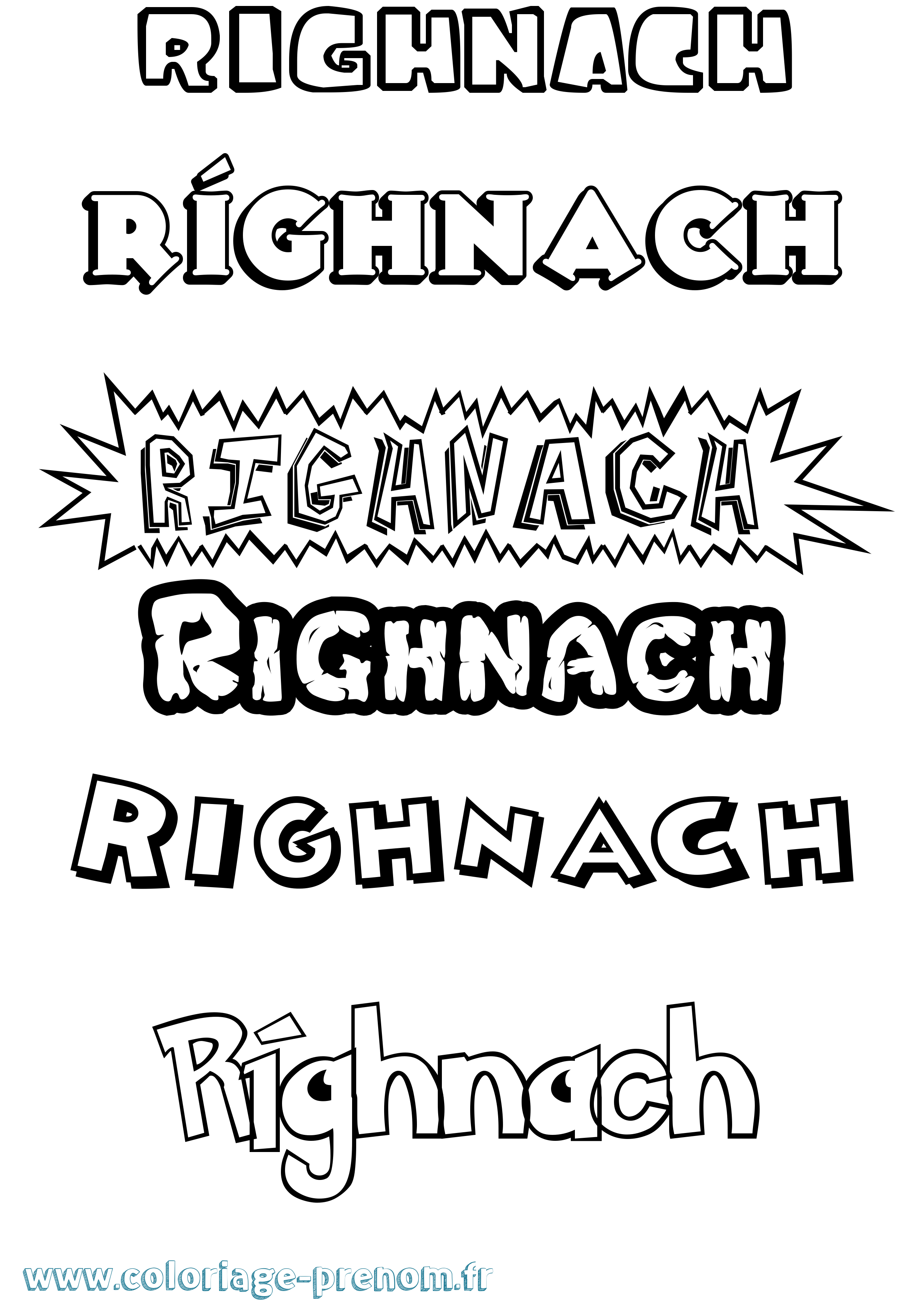 Coloriage Ríghnach Dessin Animé Coloriage prénom Ríghnach Dessin Animé