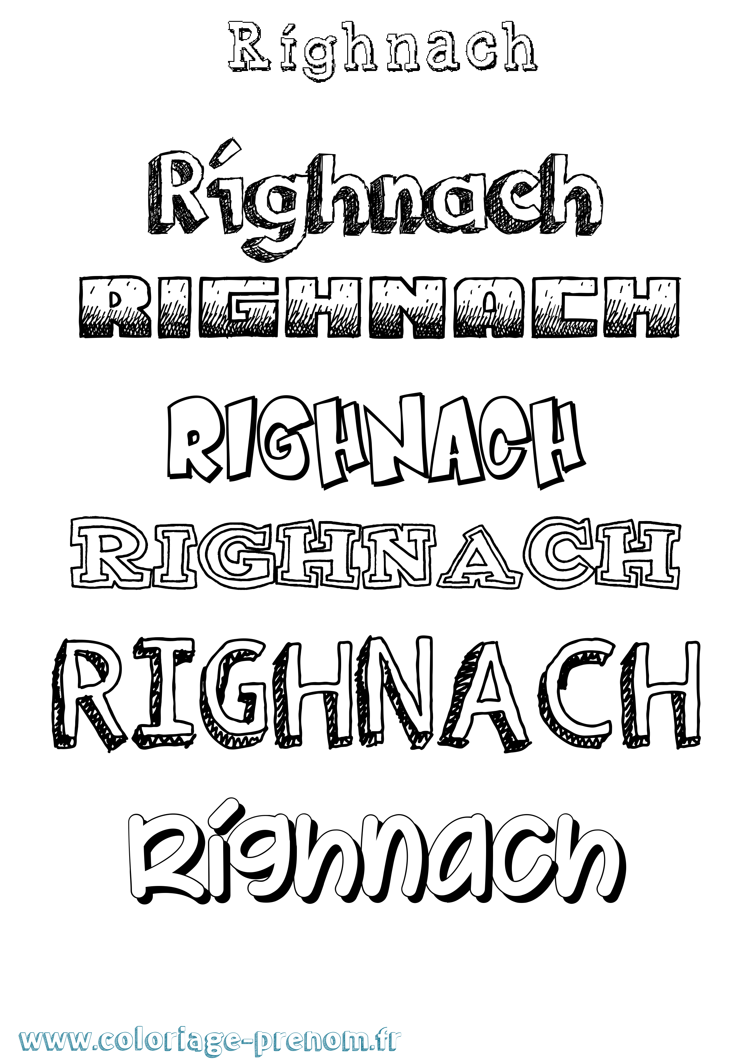 Coloriage Ríghnach Dessiné Coloriage prénom Ríghnach Dessiné