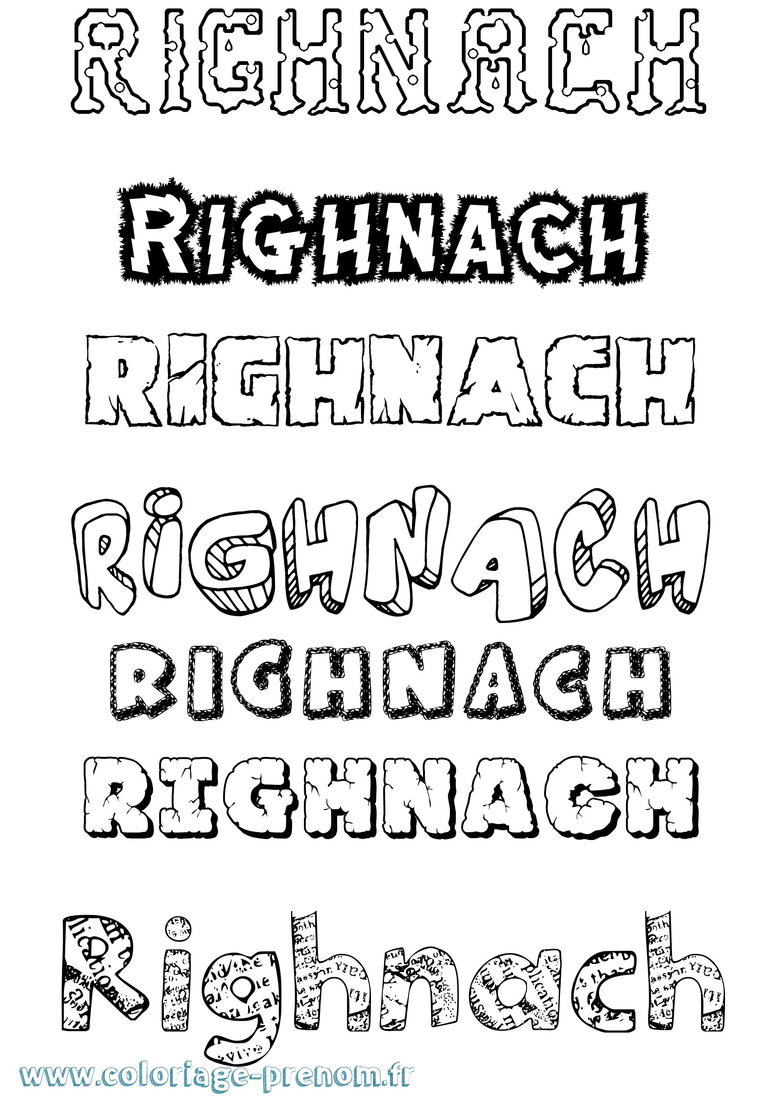 Coloriage Ríghnach Destructuré Coloriage prénom Ríghnach Destructuré